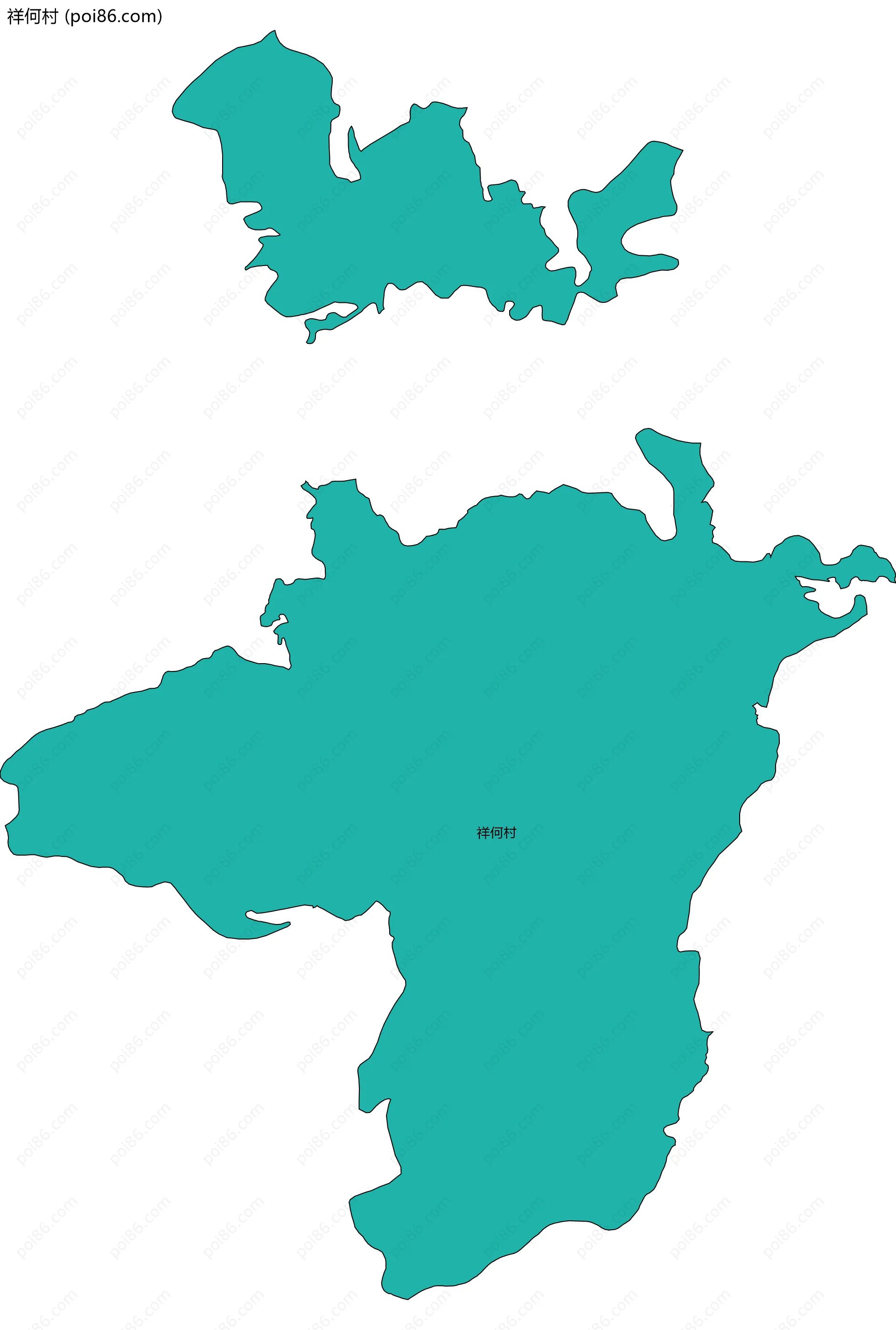 祥何村边界地图