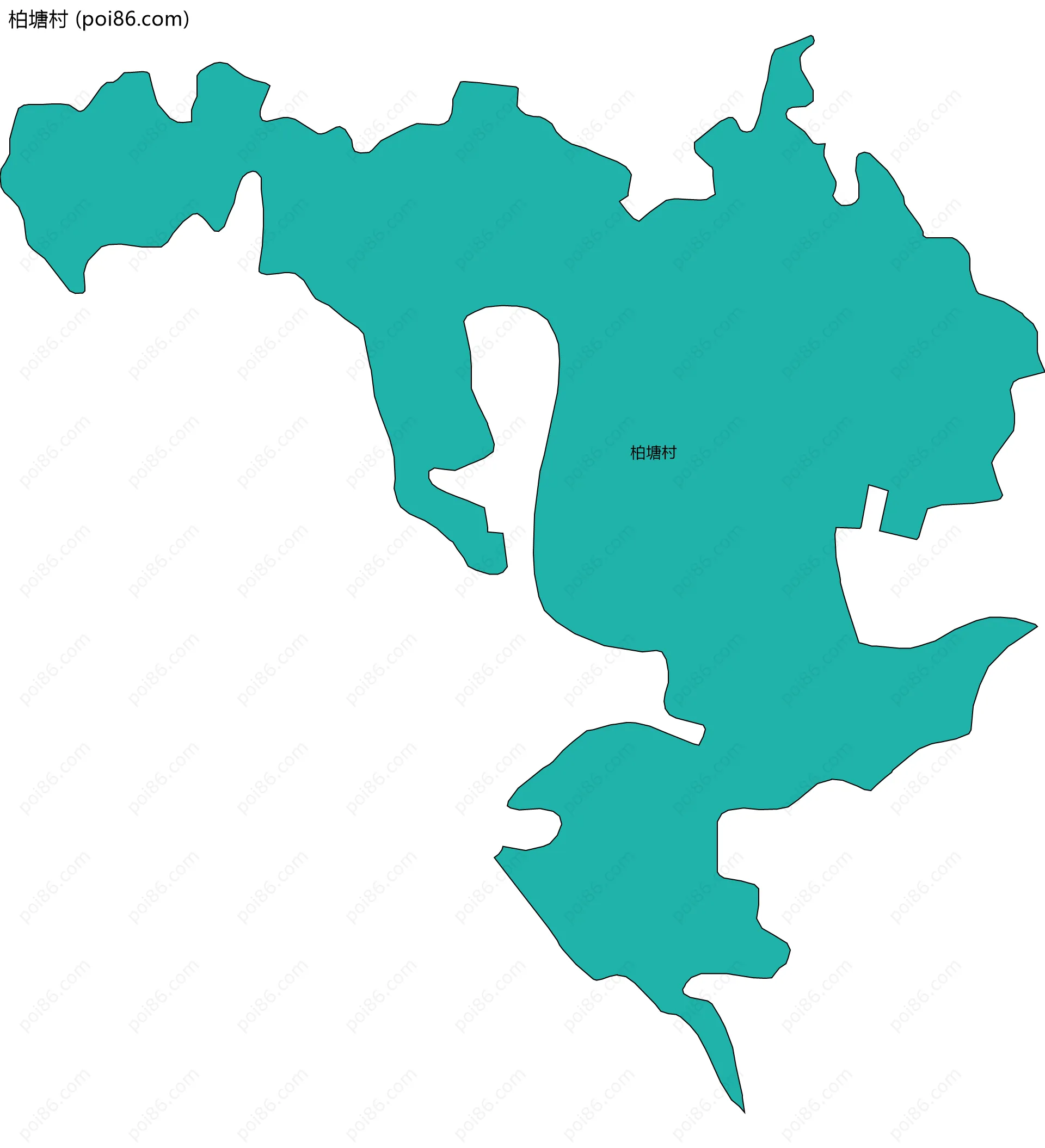 柏塘村边界地图