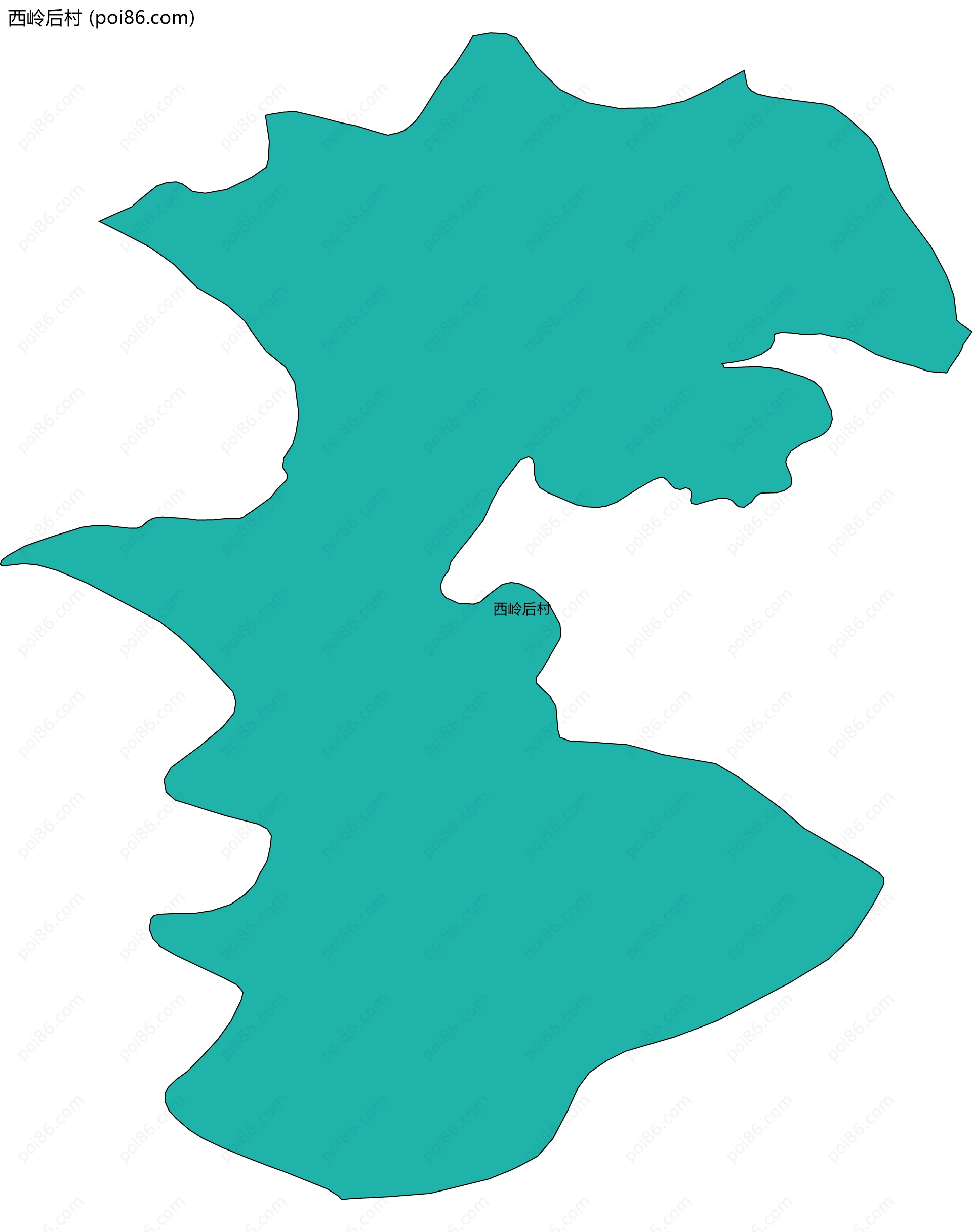 西岭后村边界地图