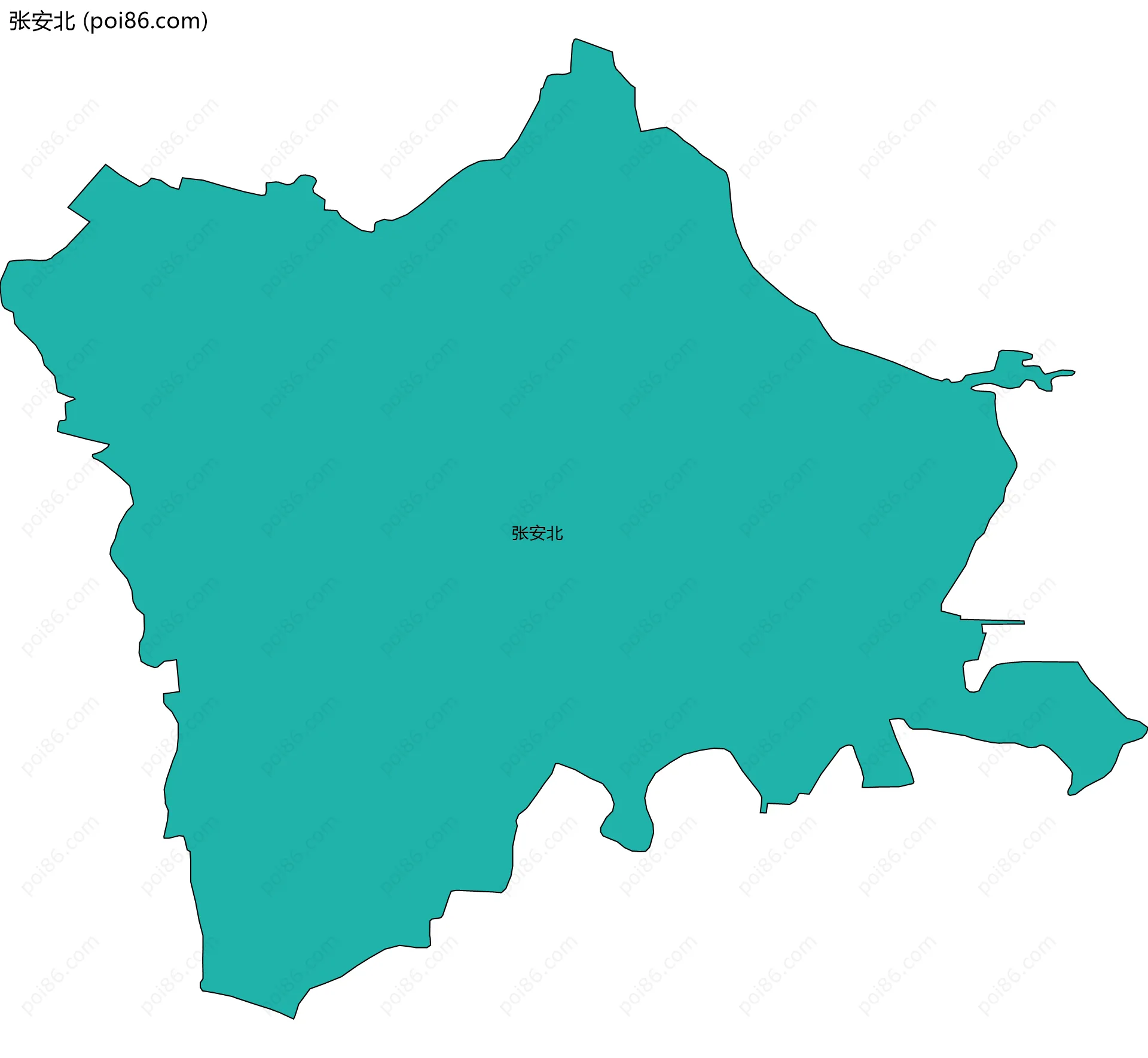 张安北边界地图