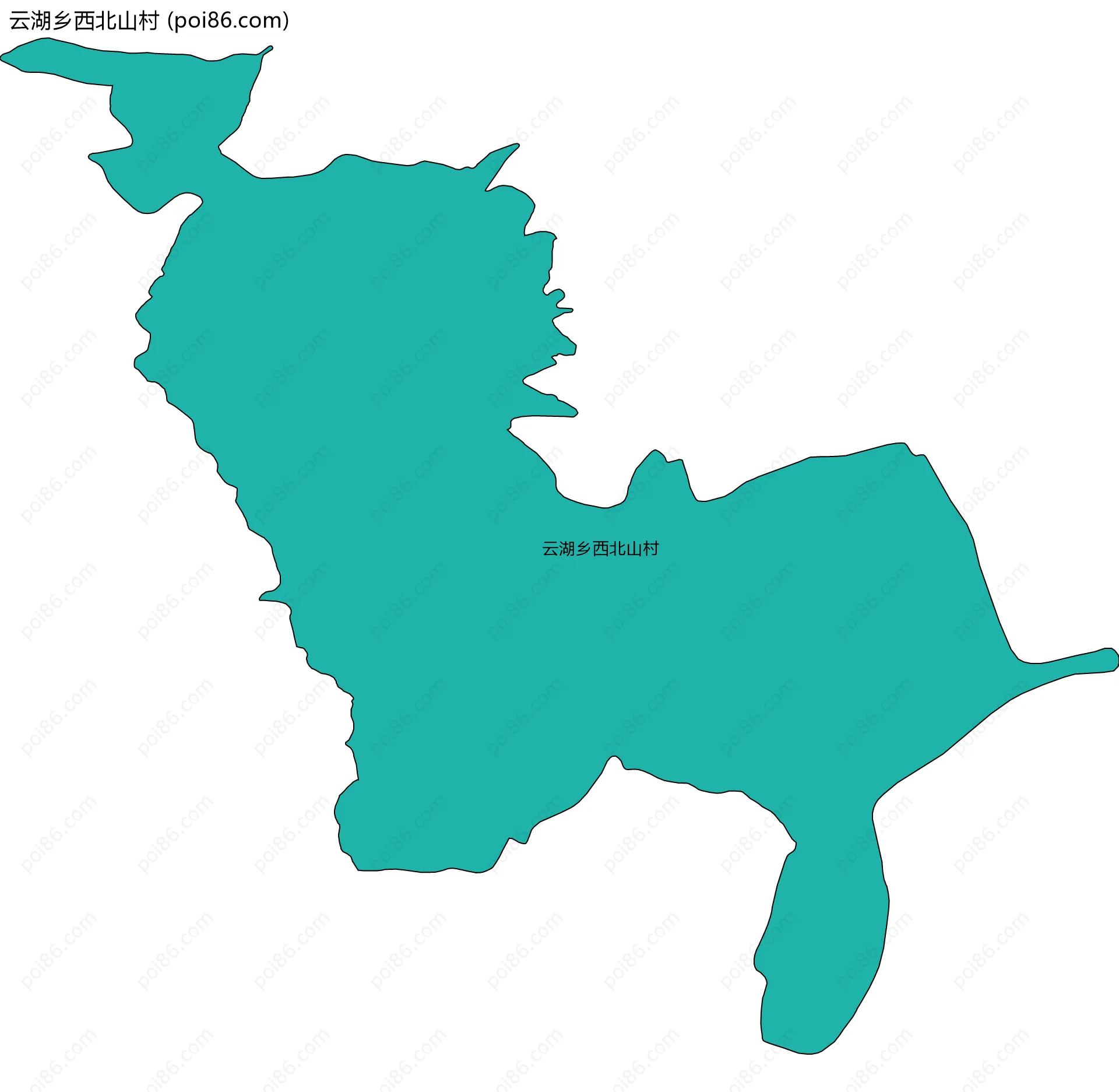 云湖乡西北山村边界地图