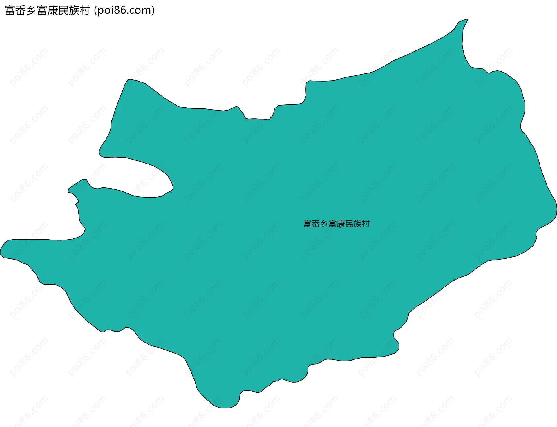 富岙乡富康民族村边界地图