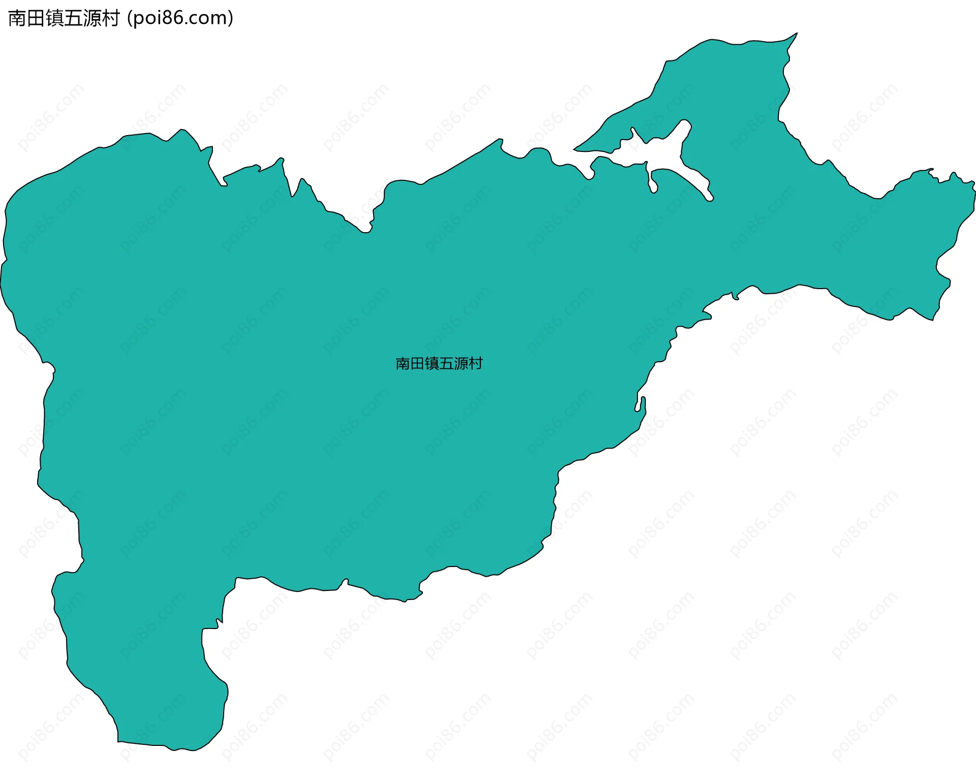 南田镇五源村边界地图