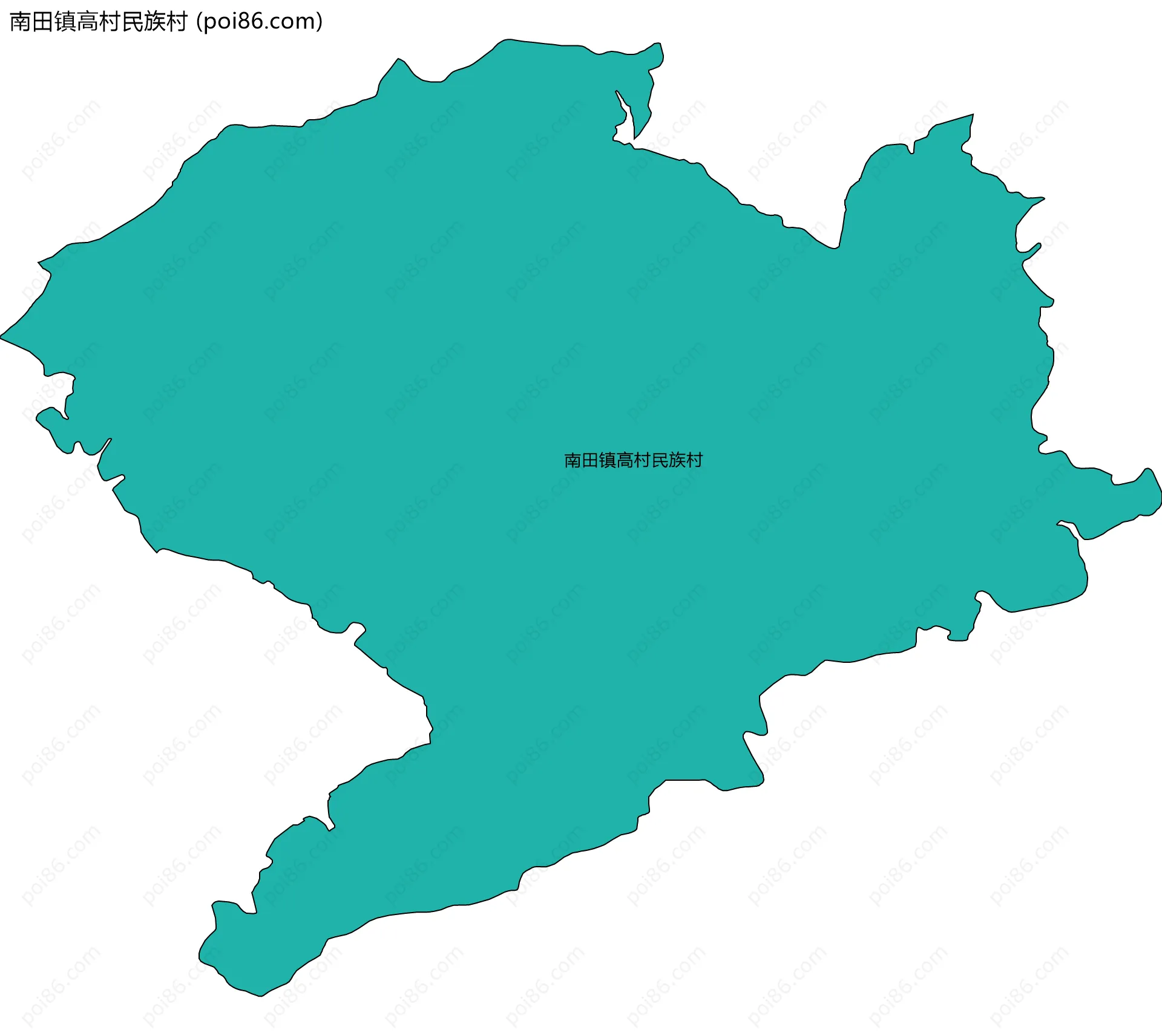 南田镇高村民族村边界地图