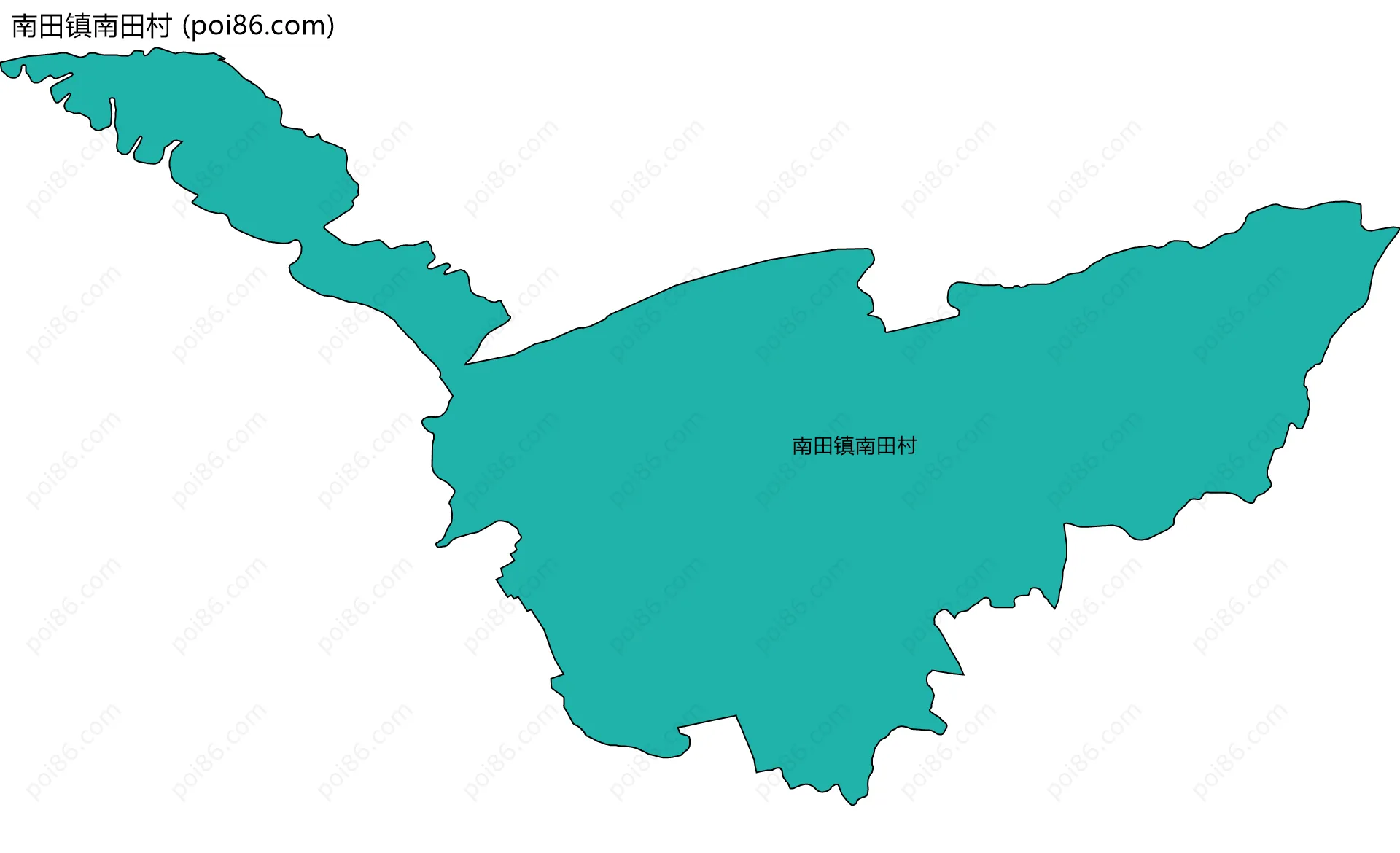 南田镇南田村边界地图