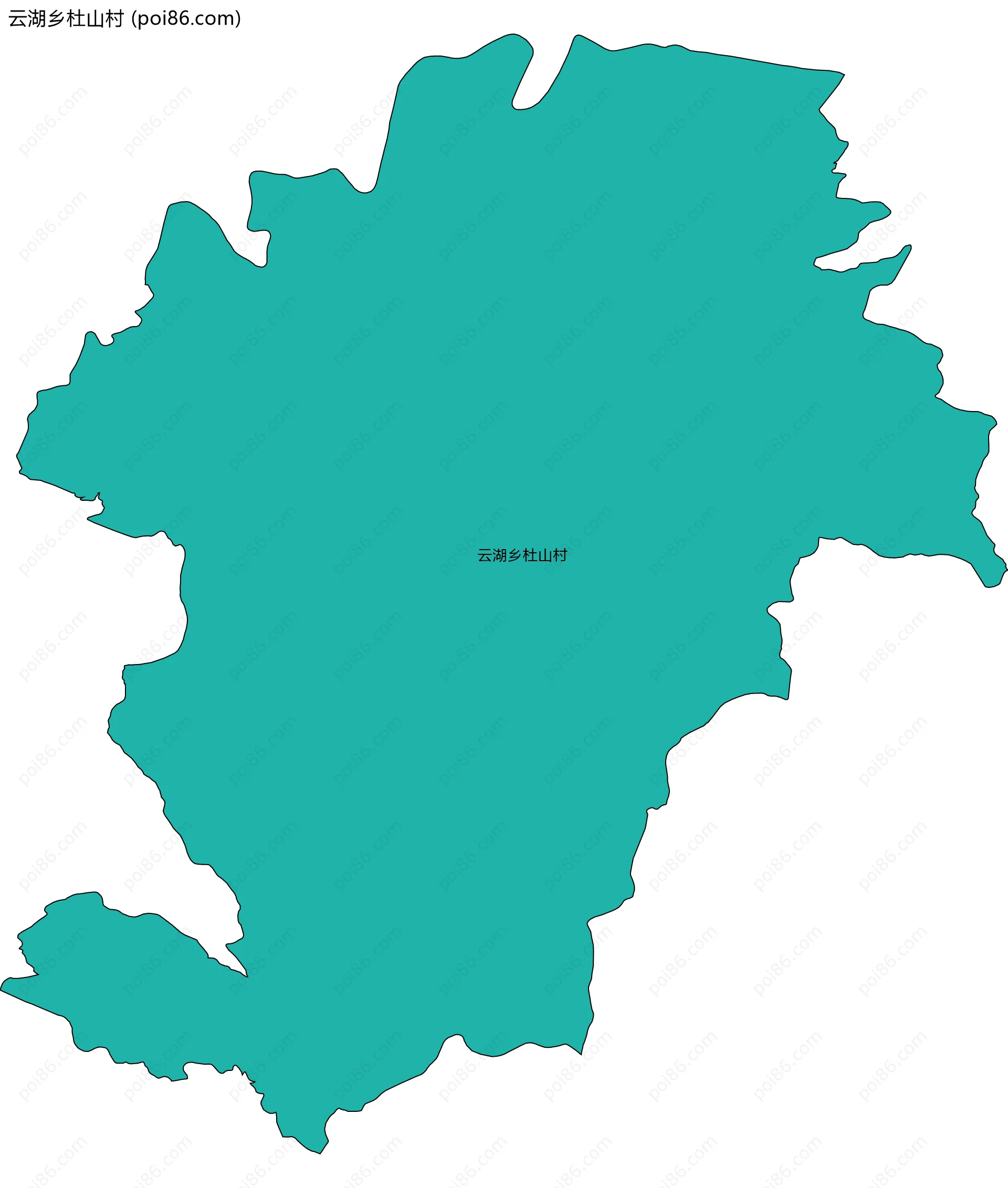 云湖乡杜山村边界地图