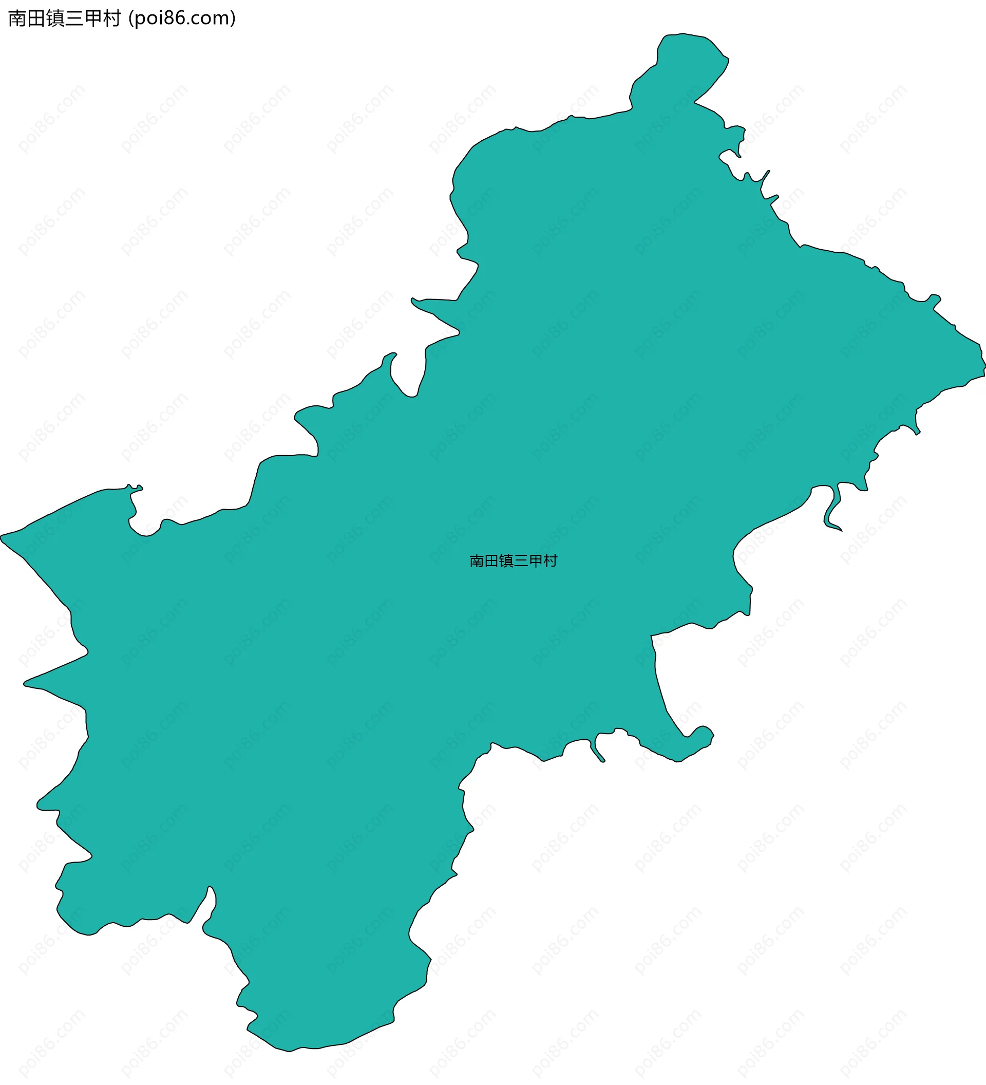 南田镇三甲村边界地图