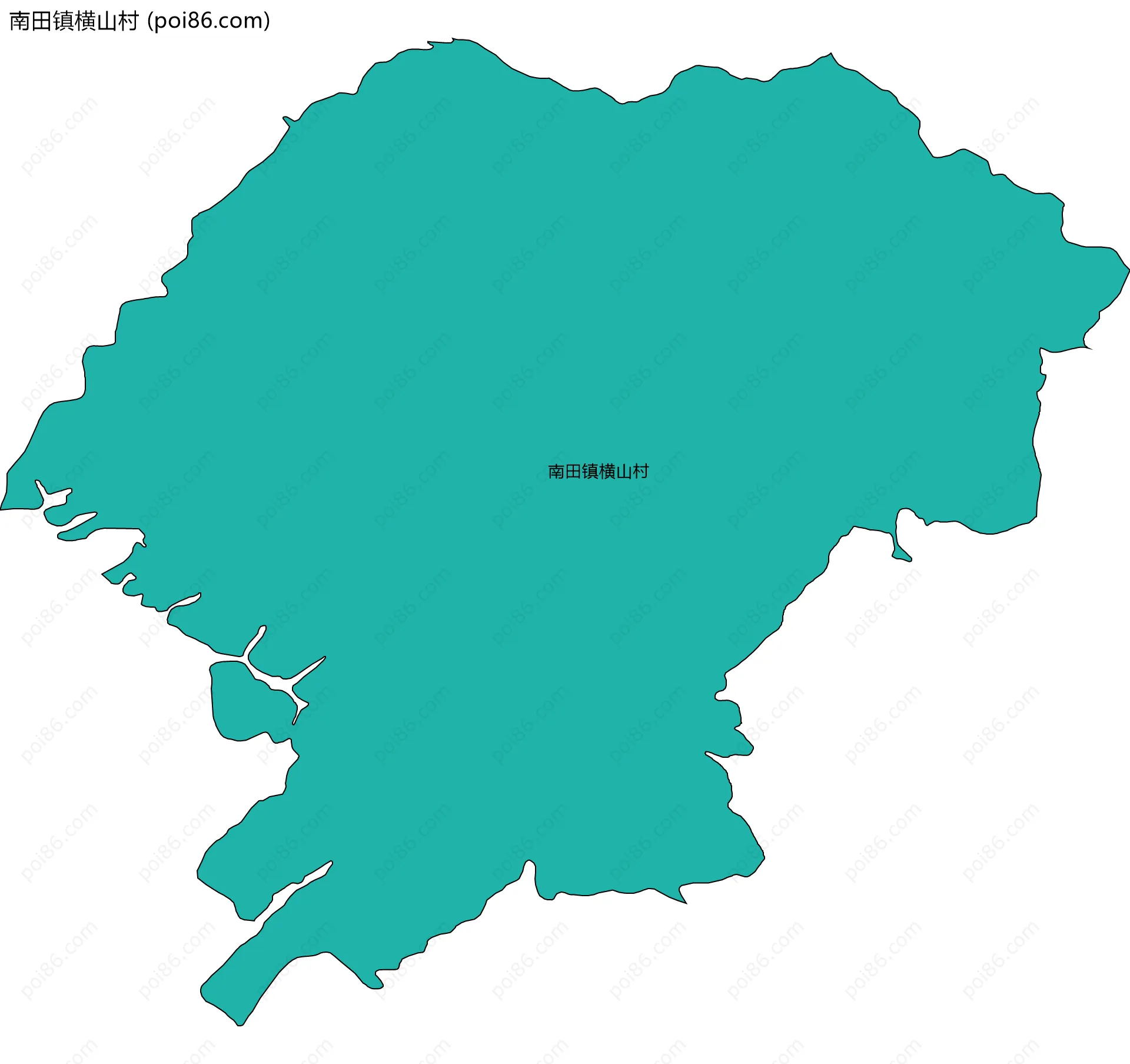 南田镇横山村边界地图