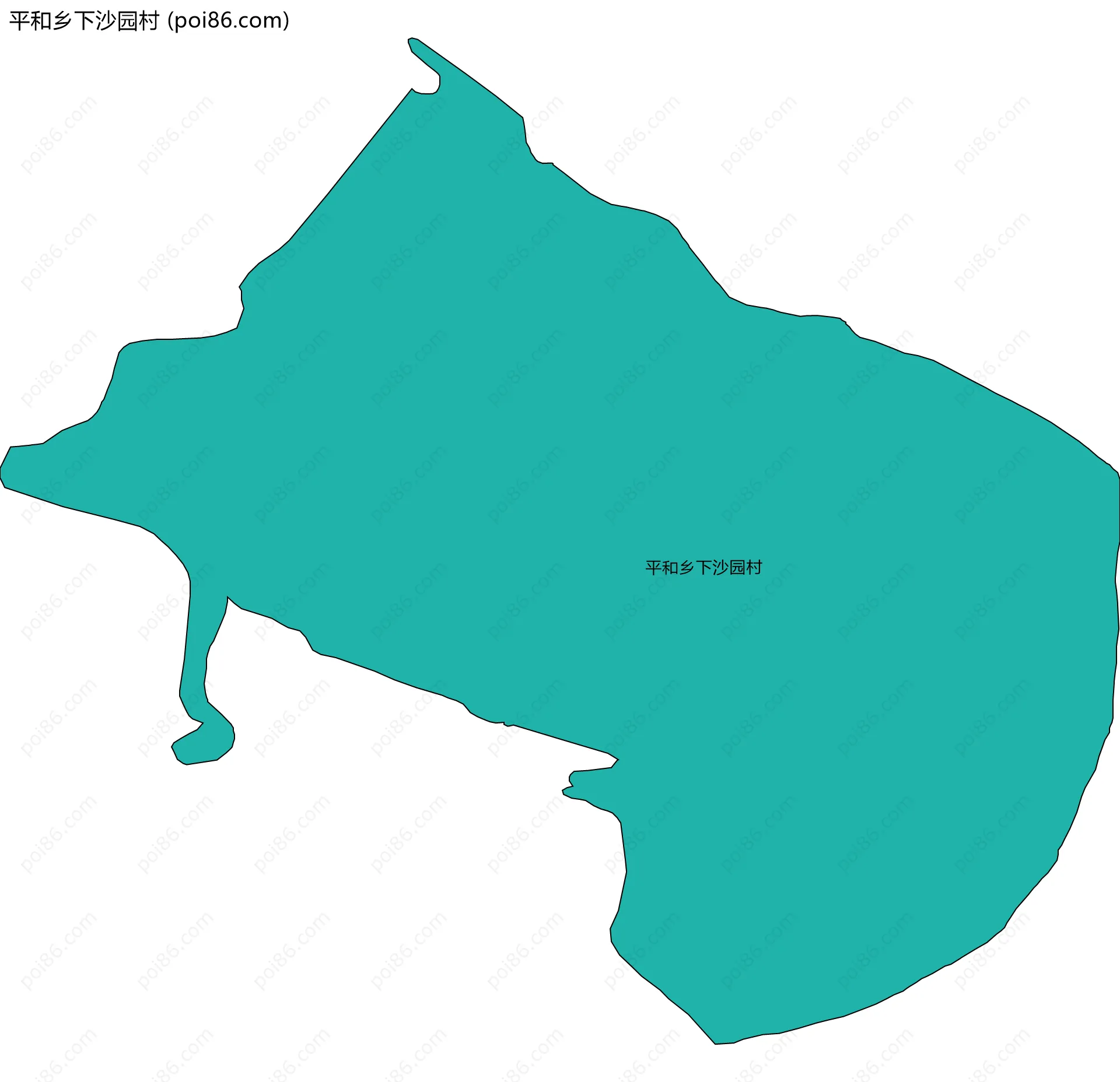 平和乡下沙园村边界地图
