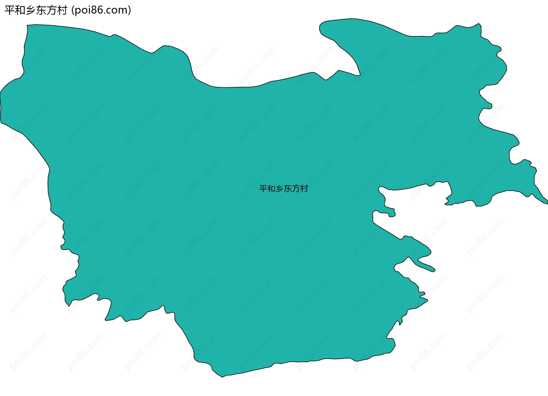 平和乡东方村边界地图