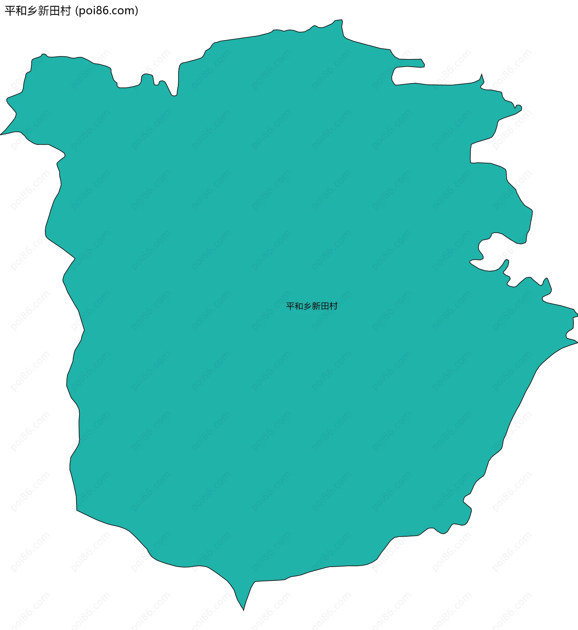平和乡新田村边界地图