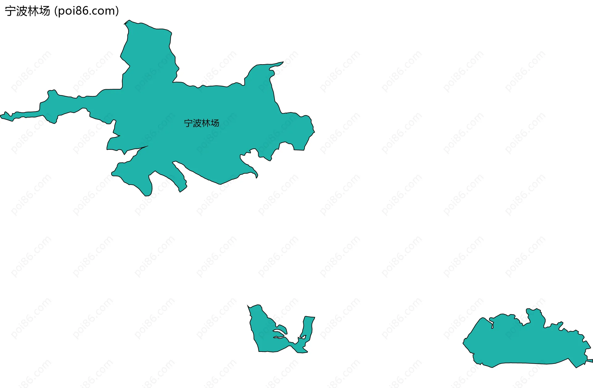 宁波林场边界地图(五级行政区划)