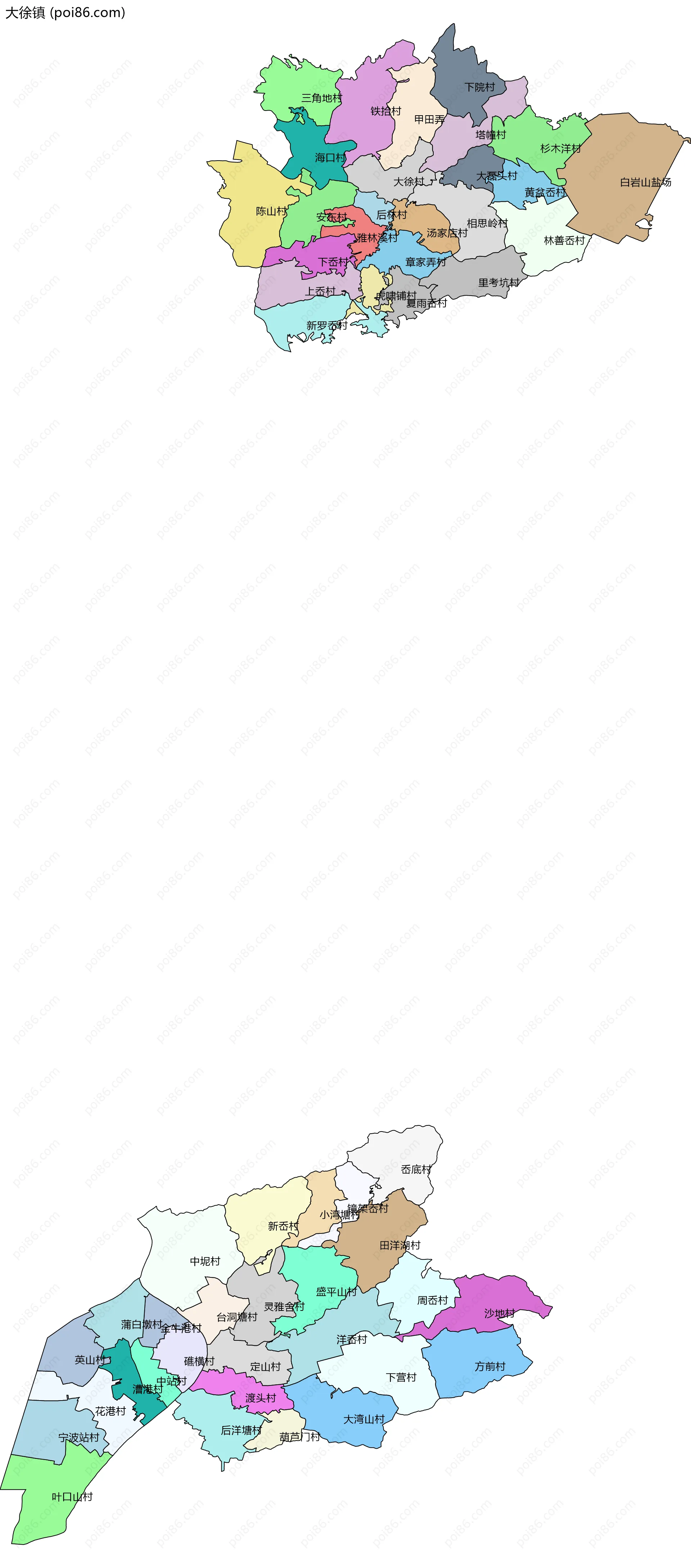 大徐镇边界地图(五级行政区划)