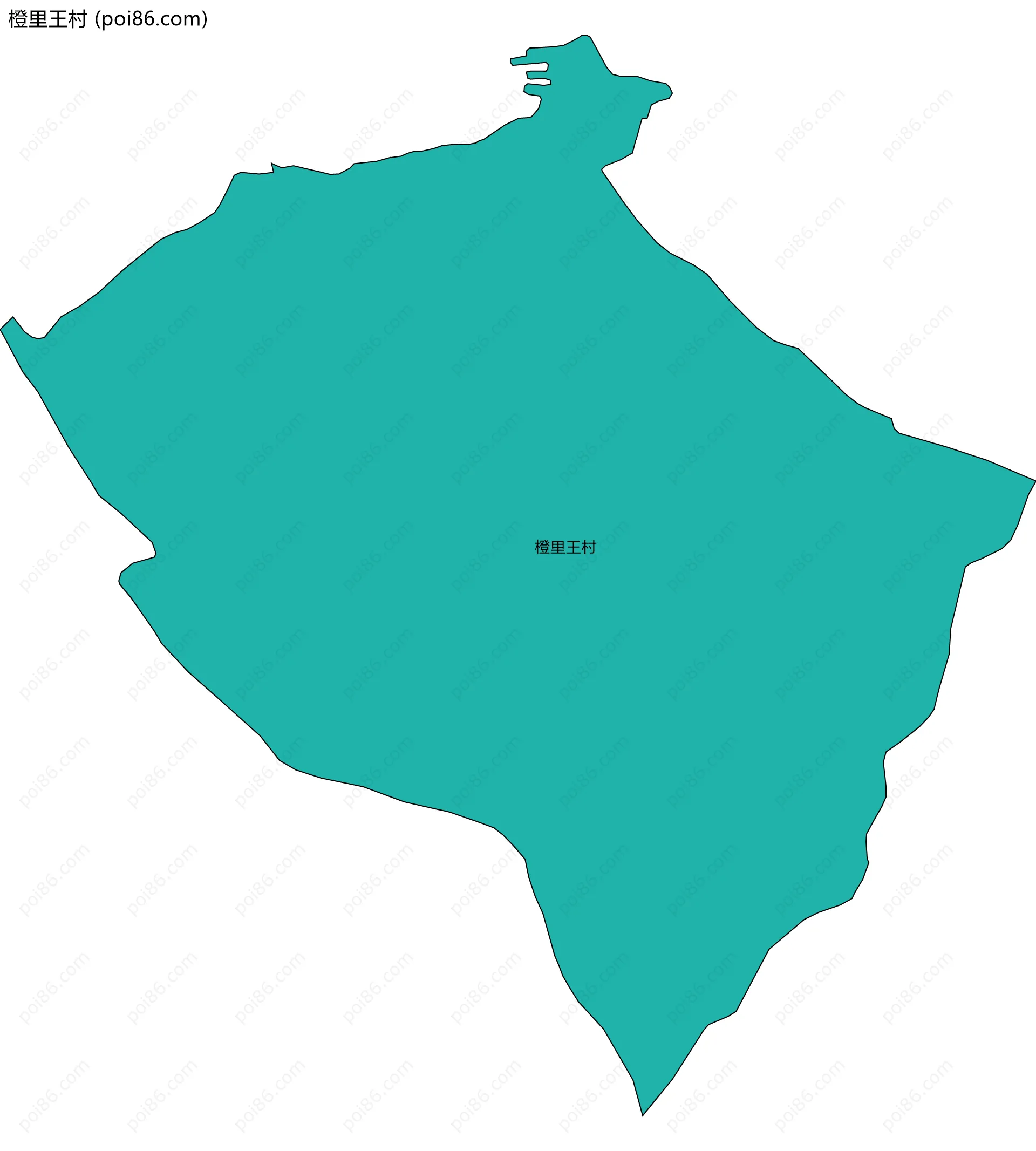 橙里王村边界地图