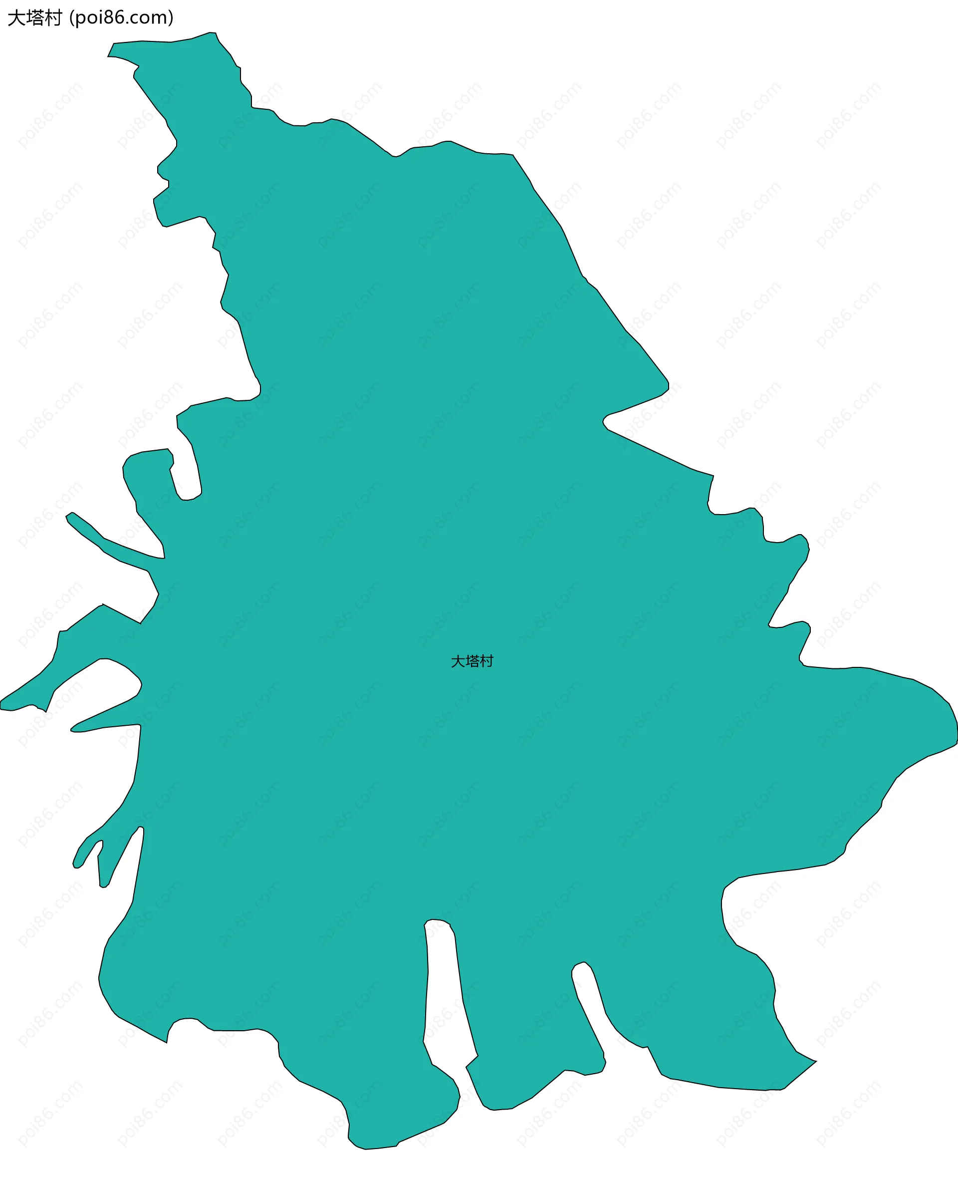 大塔村边界地图