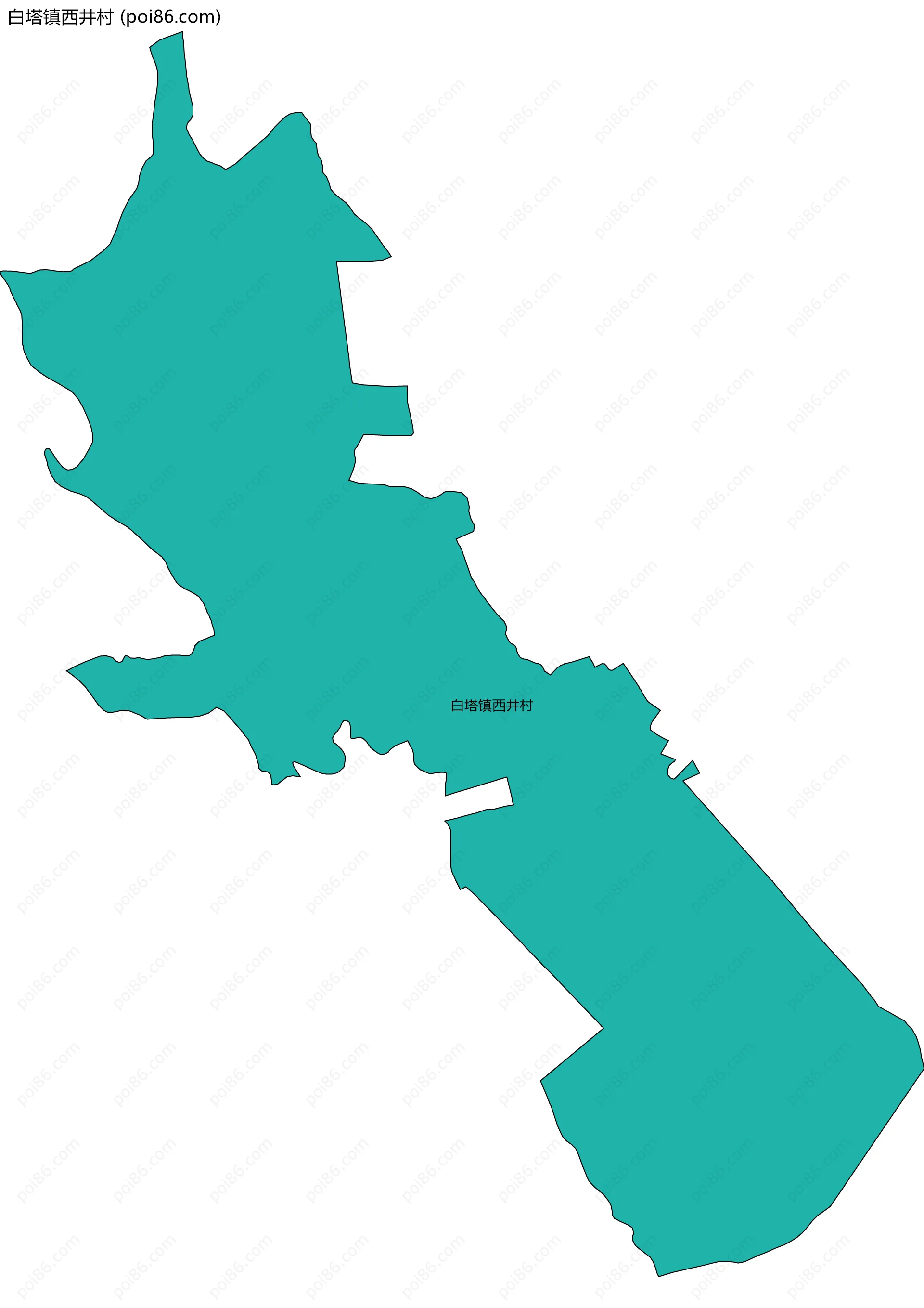 白塔镇西井村边界地图