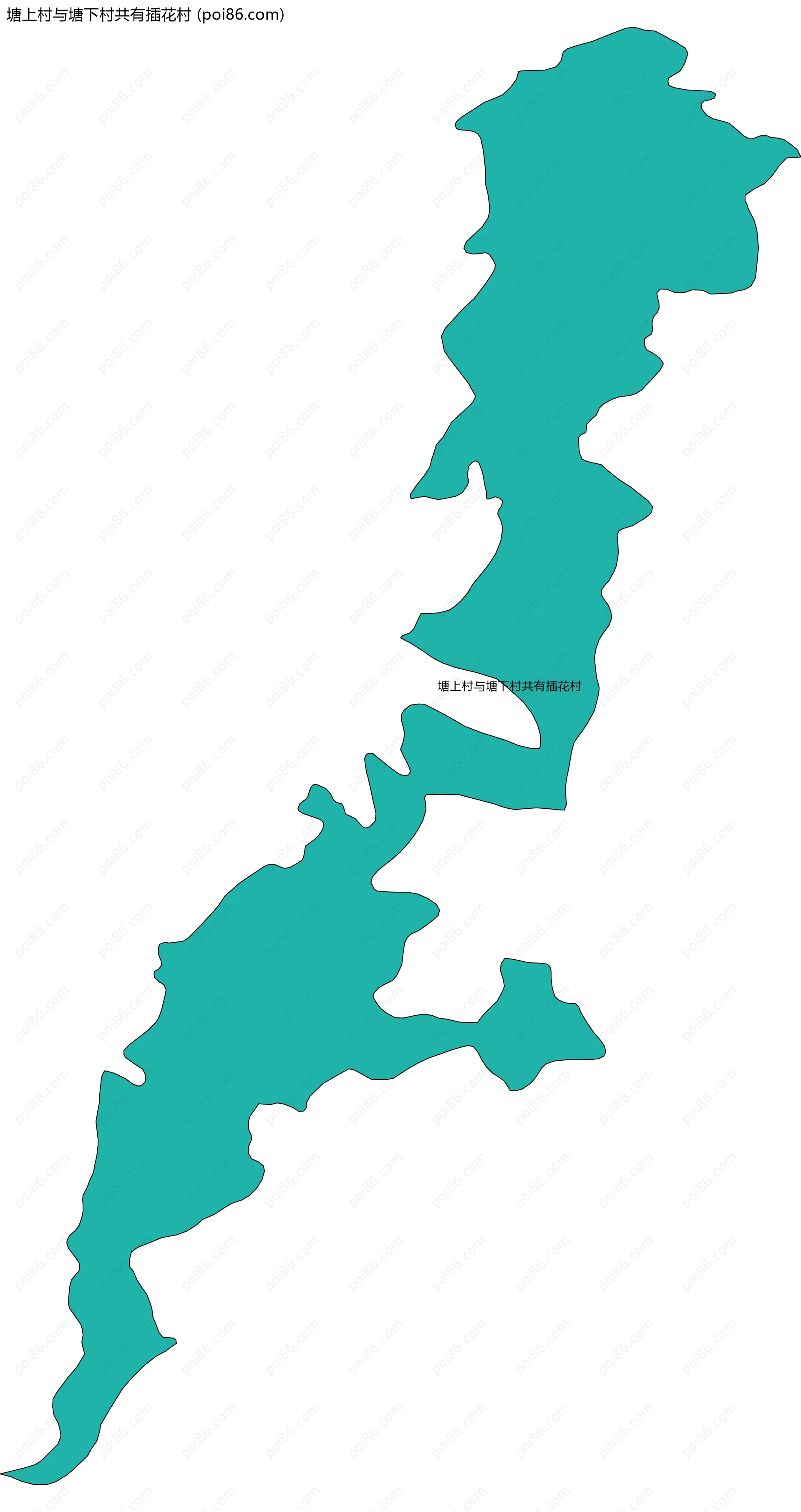 塘上村与塘下村共有插花村边界地图