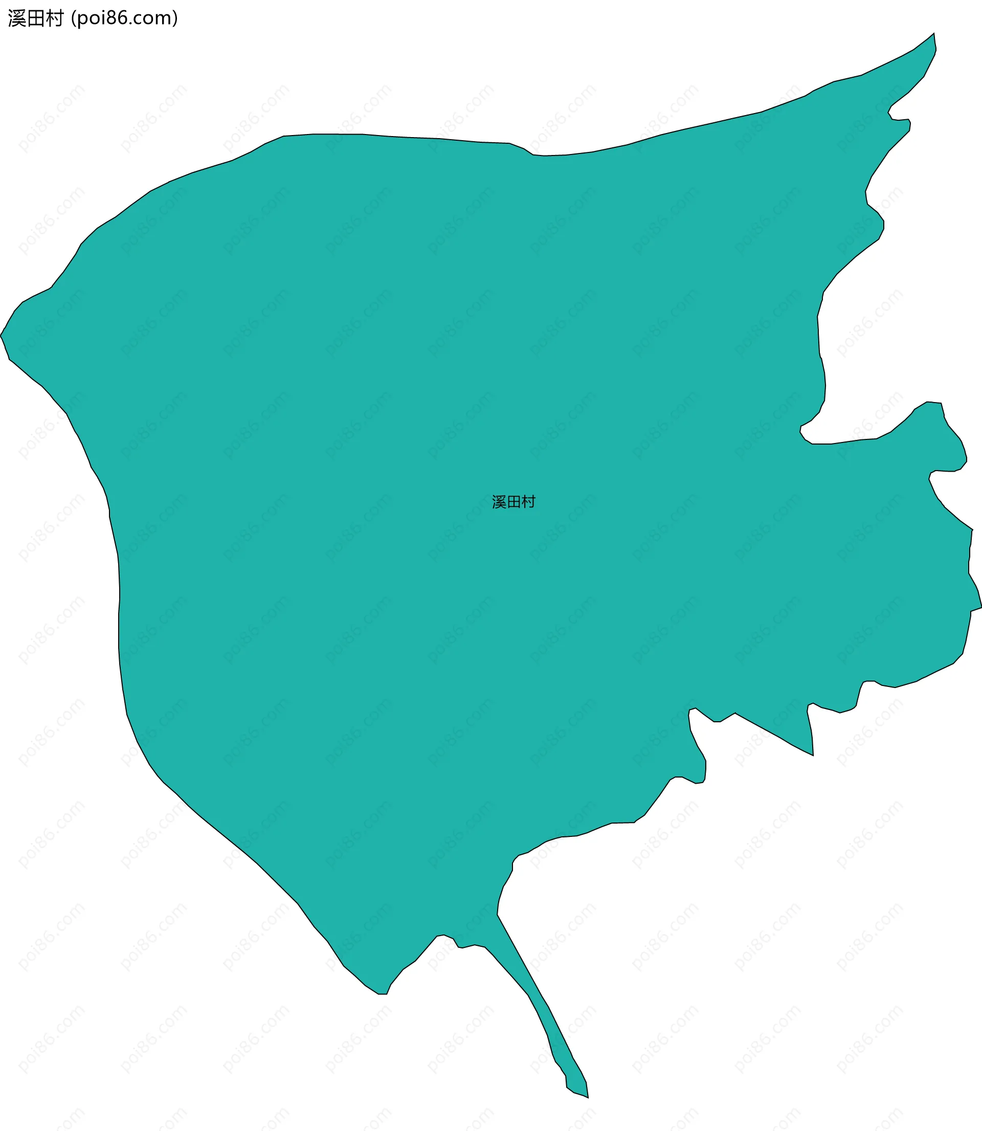 溪田村边界地图