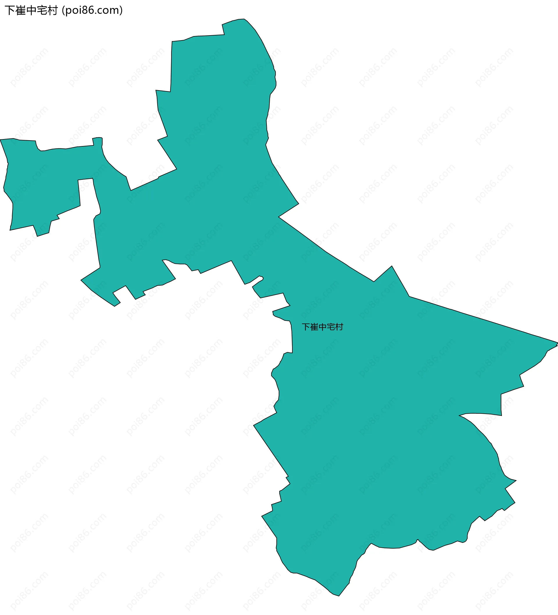 下崔中宅村边界地图