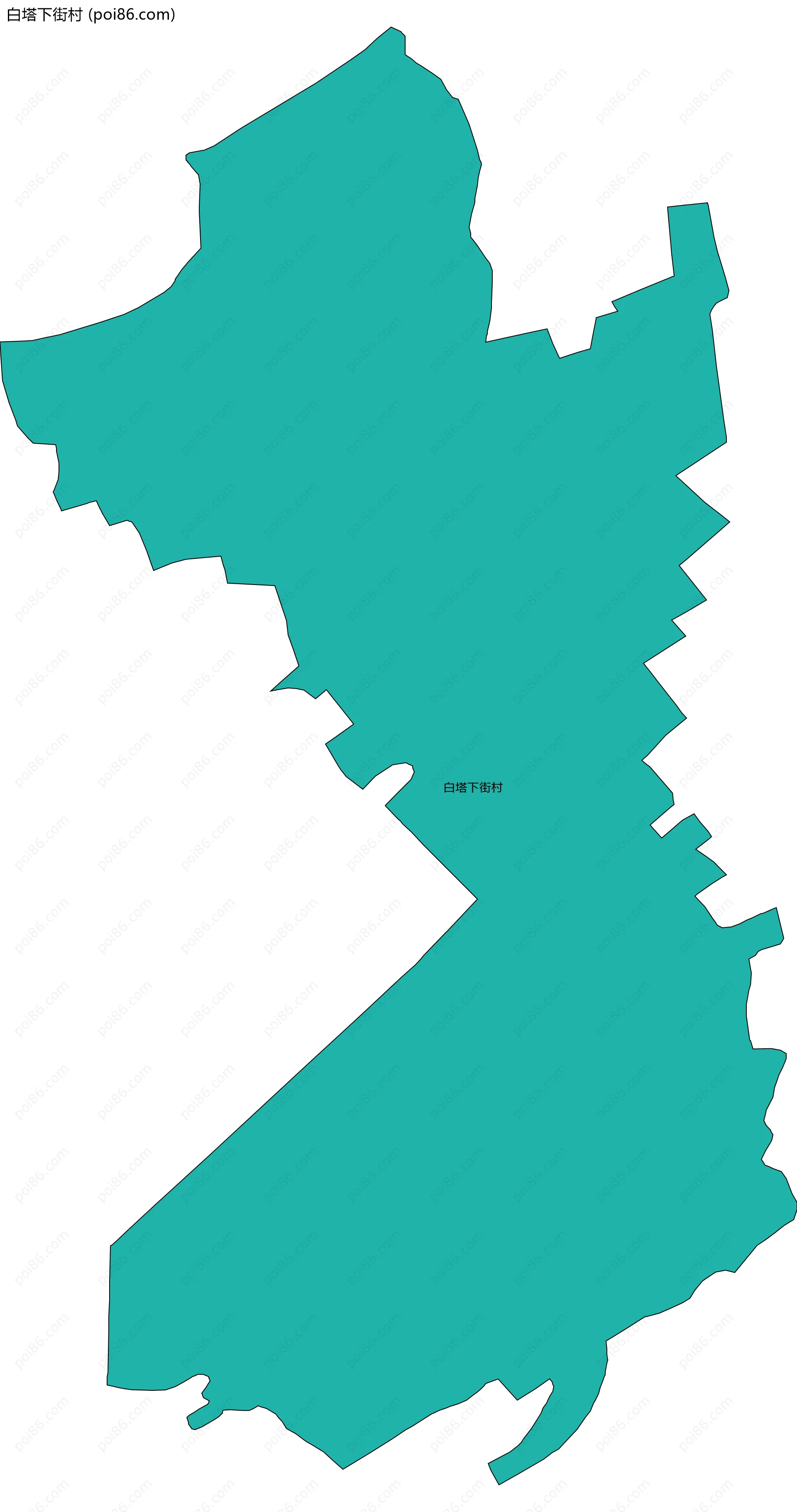 白塔下街村边界地图