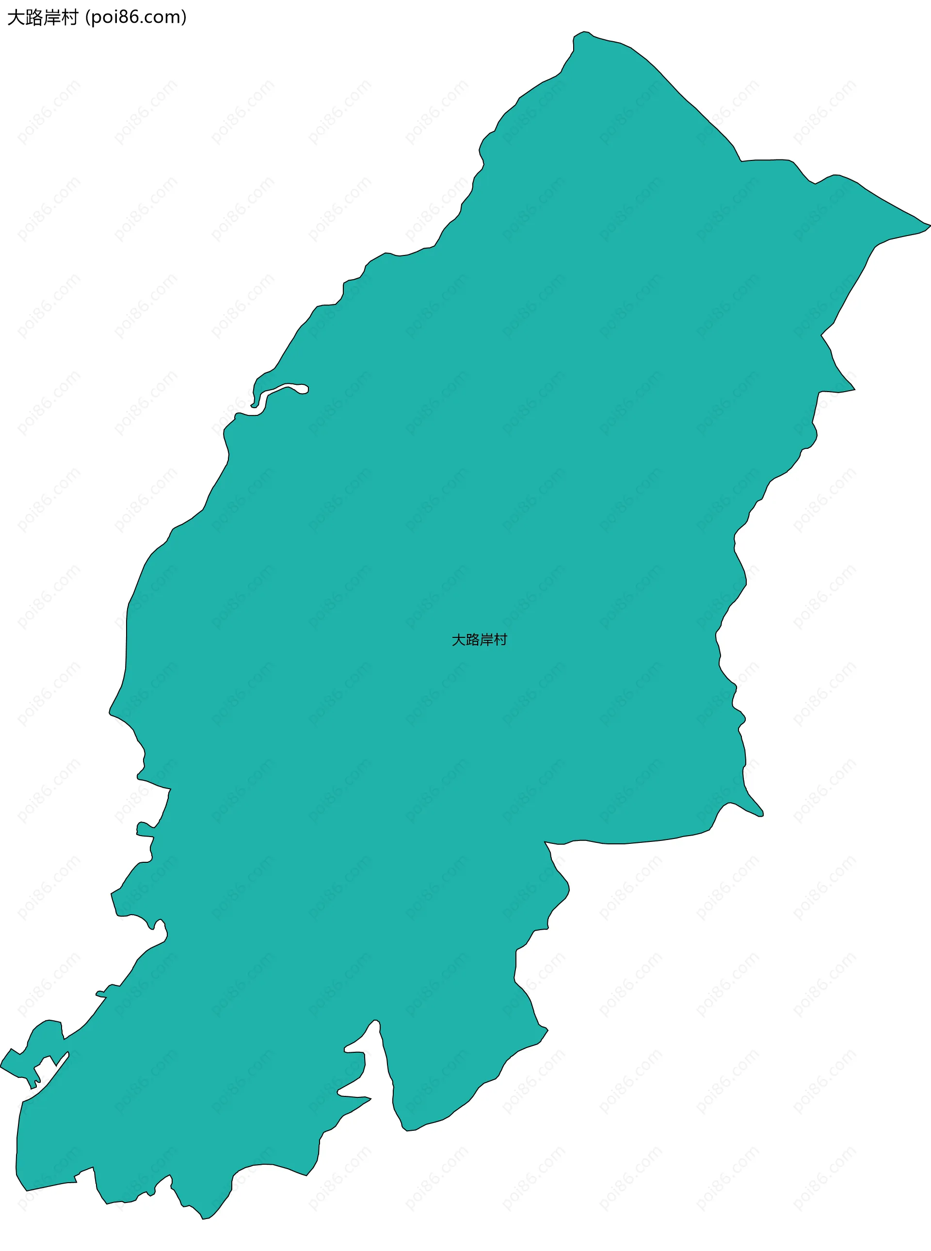 大路岸村边界地图