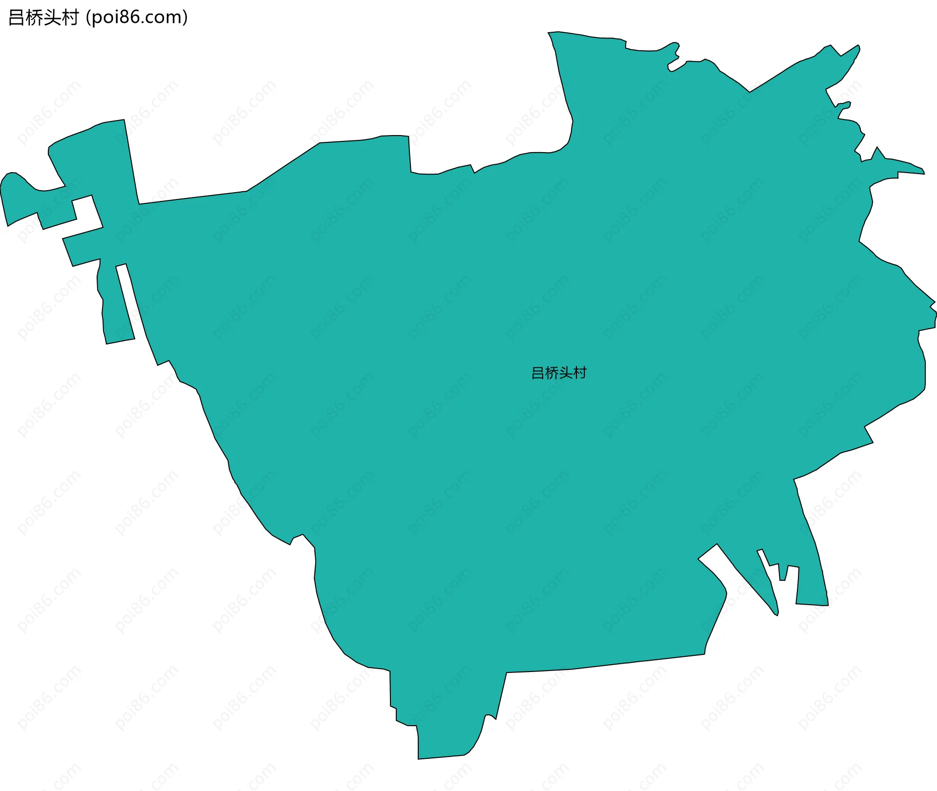 吕桥头村边界地图
