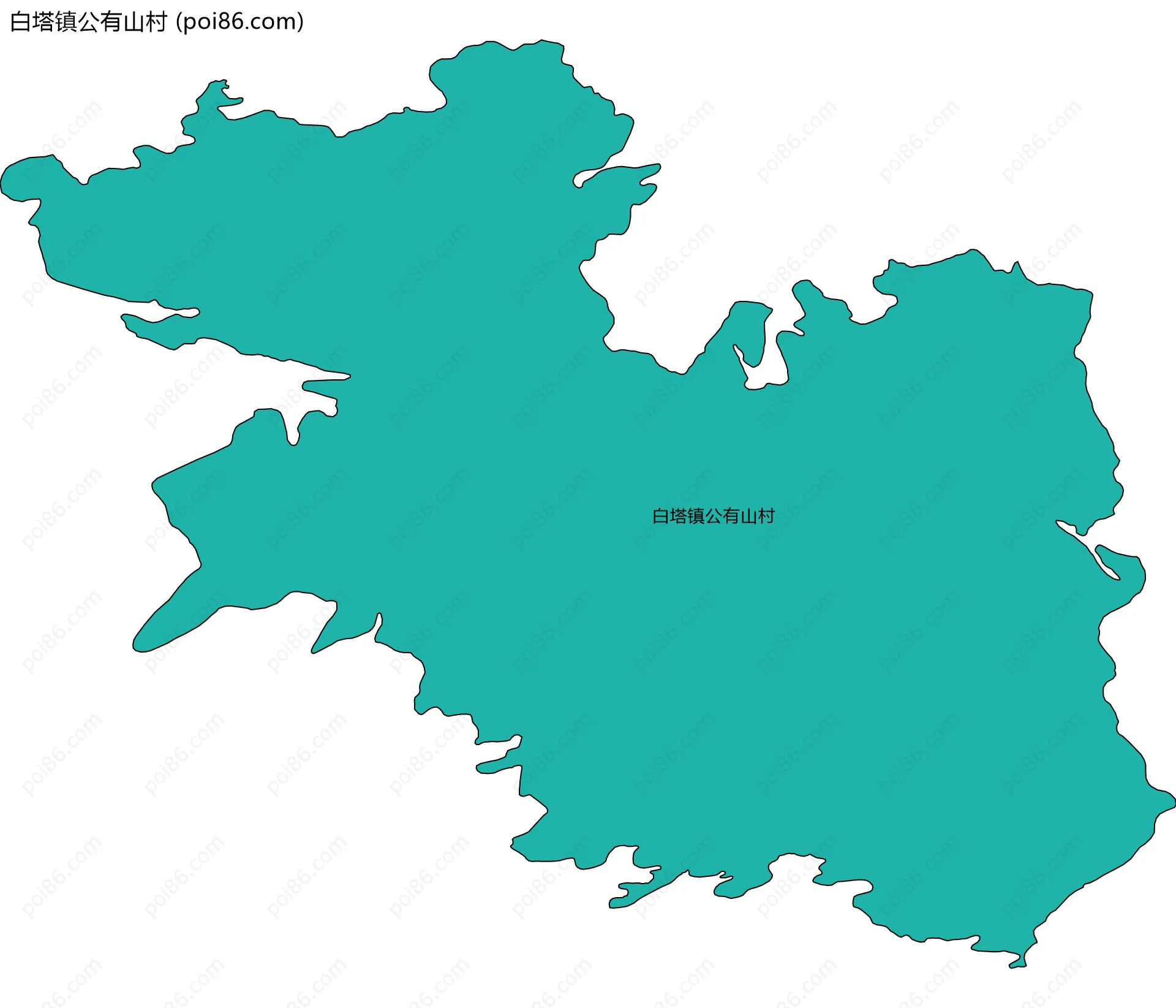 白塔镇公有山村边界地图