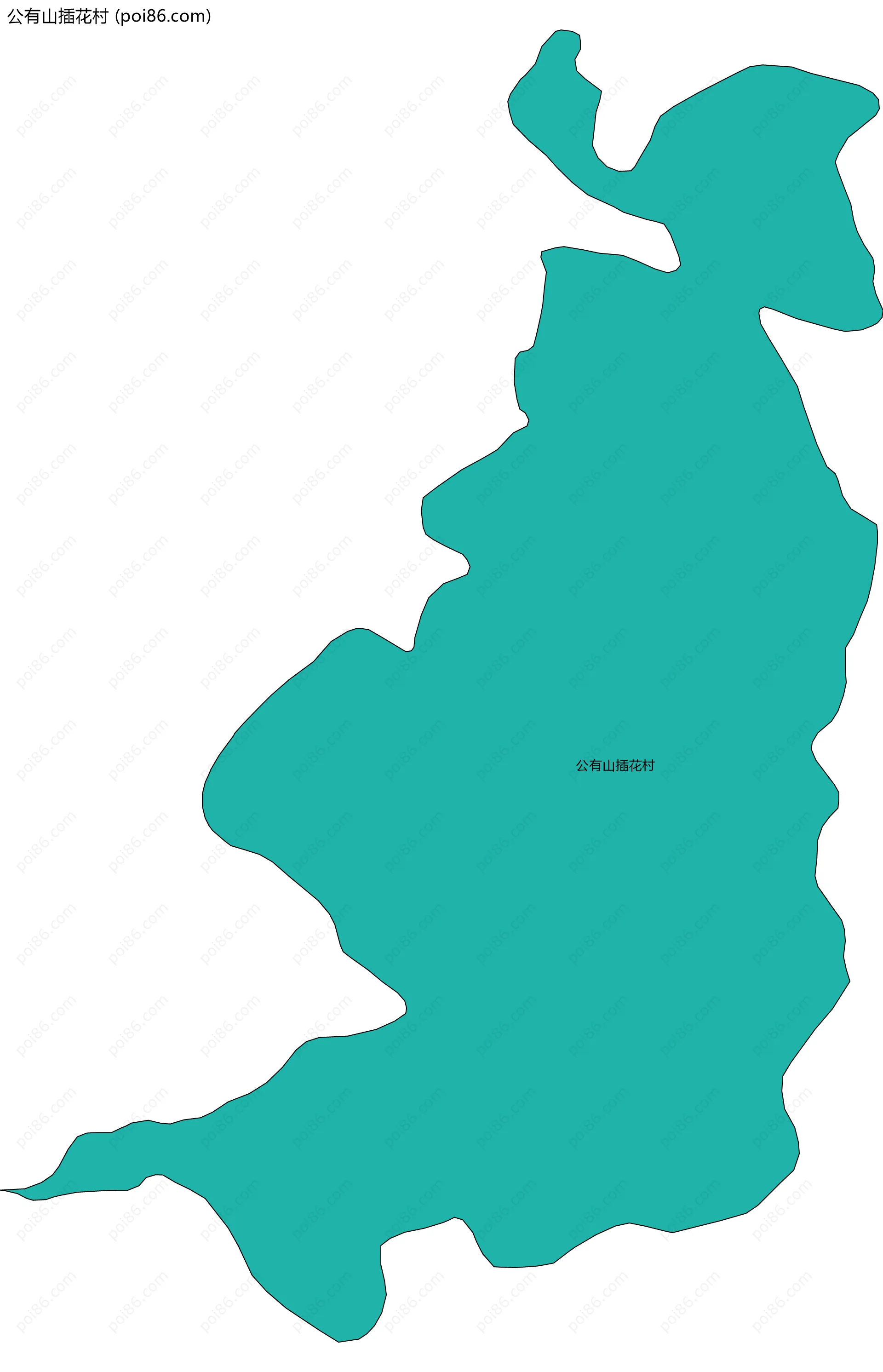 公有山插花村边界地图