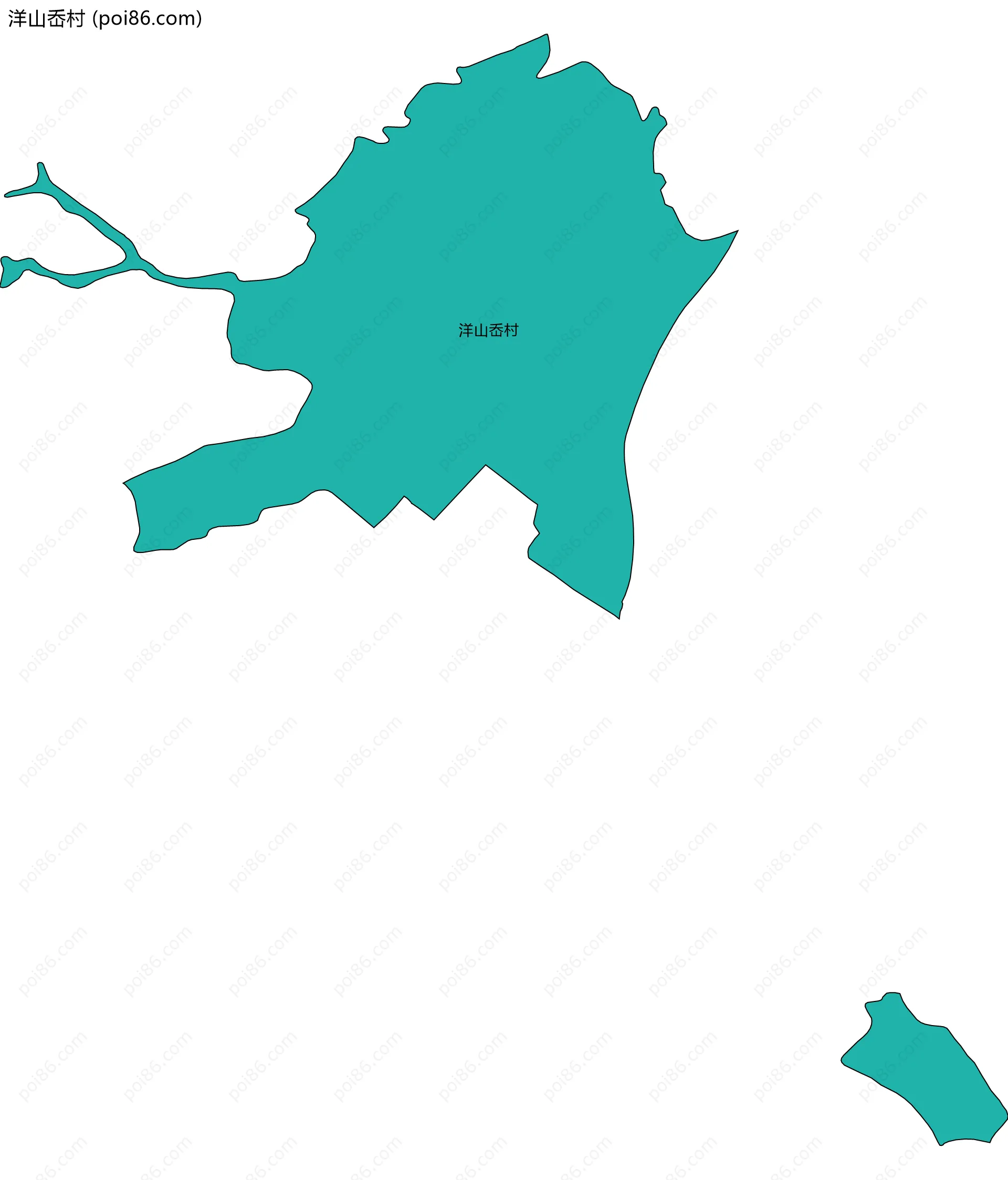 洋山岙村边界地图