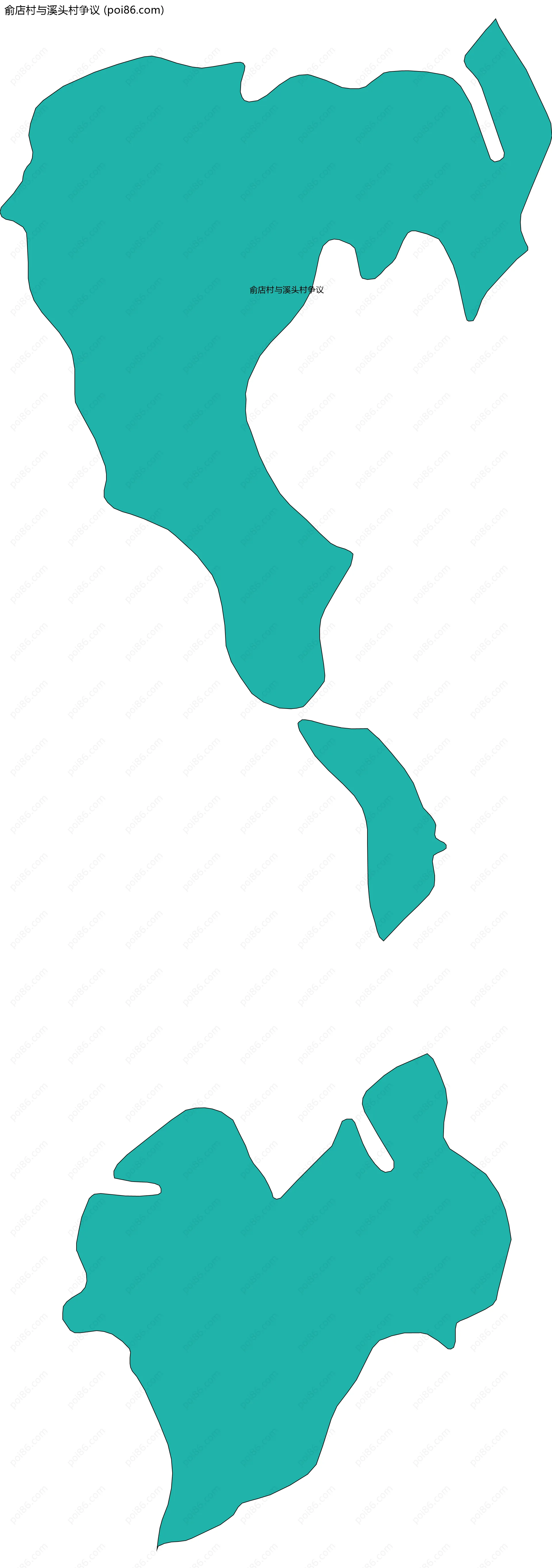 俞店村与溪头村争议边界地图