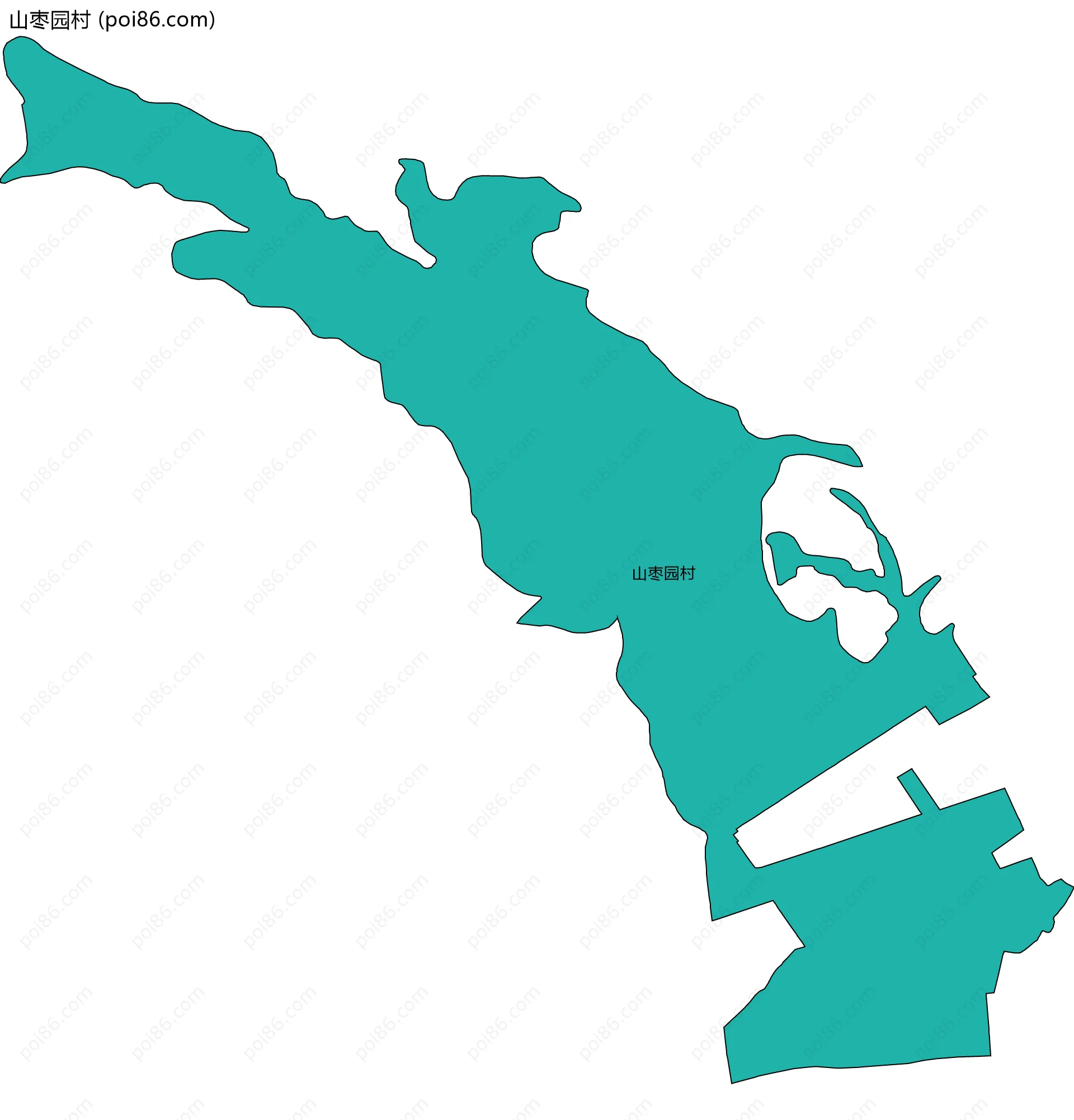 山枣园村边界地图