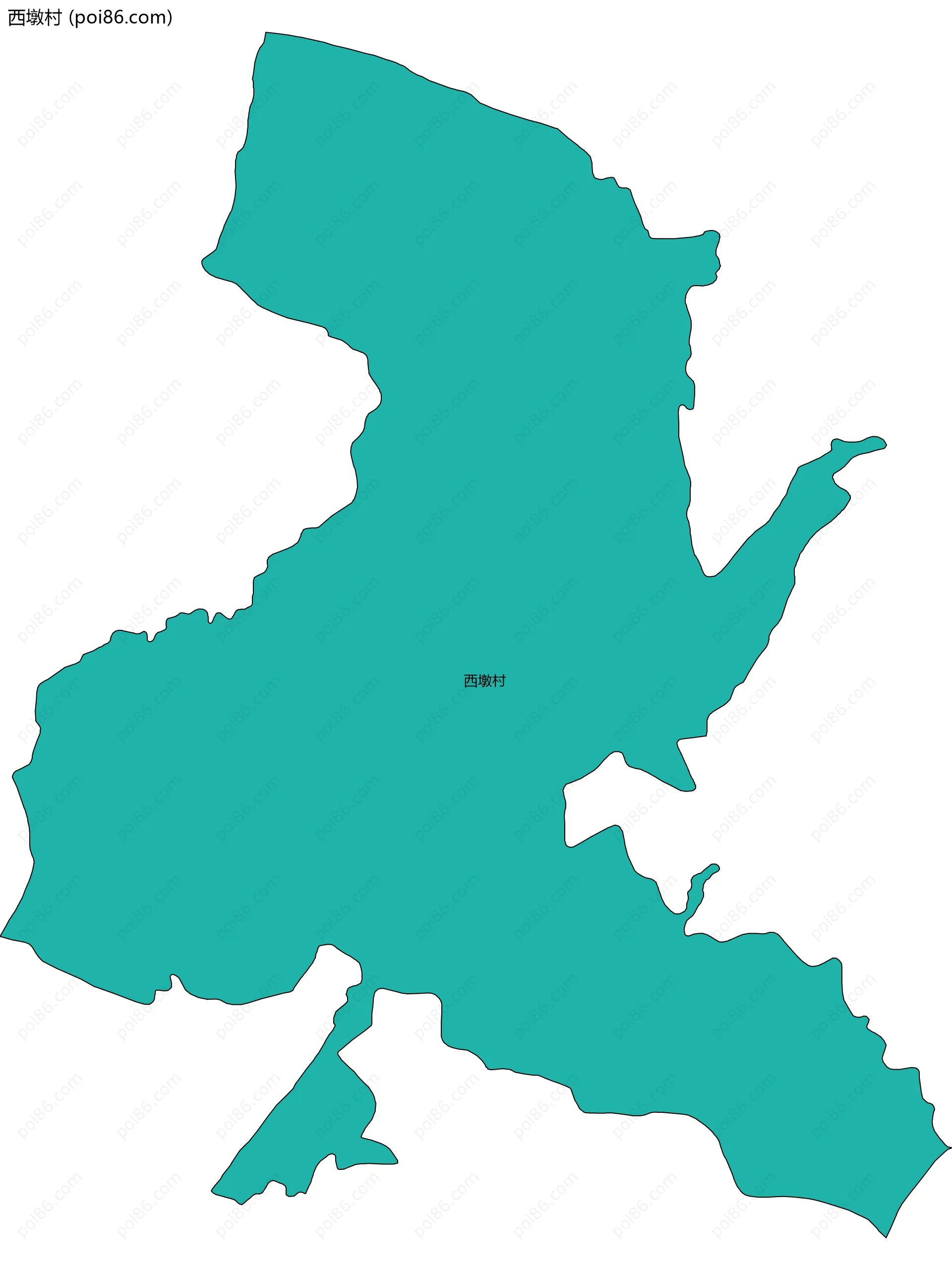 西墩村边界地图