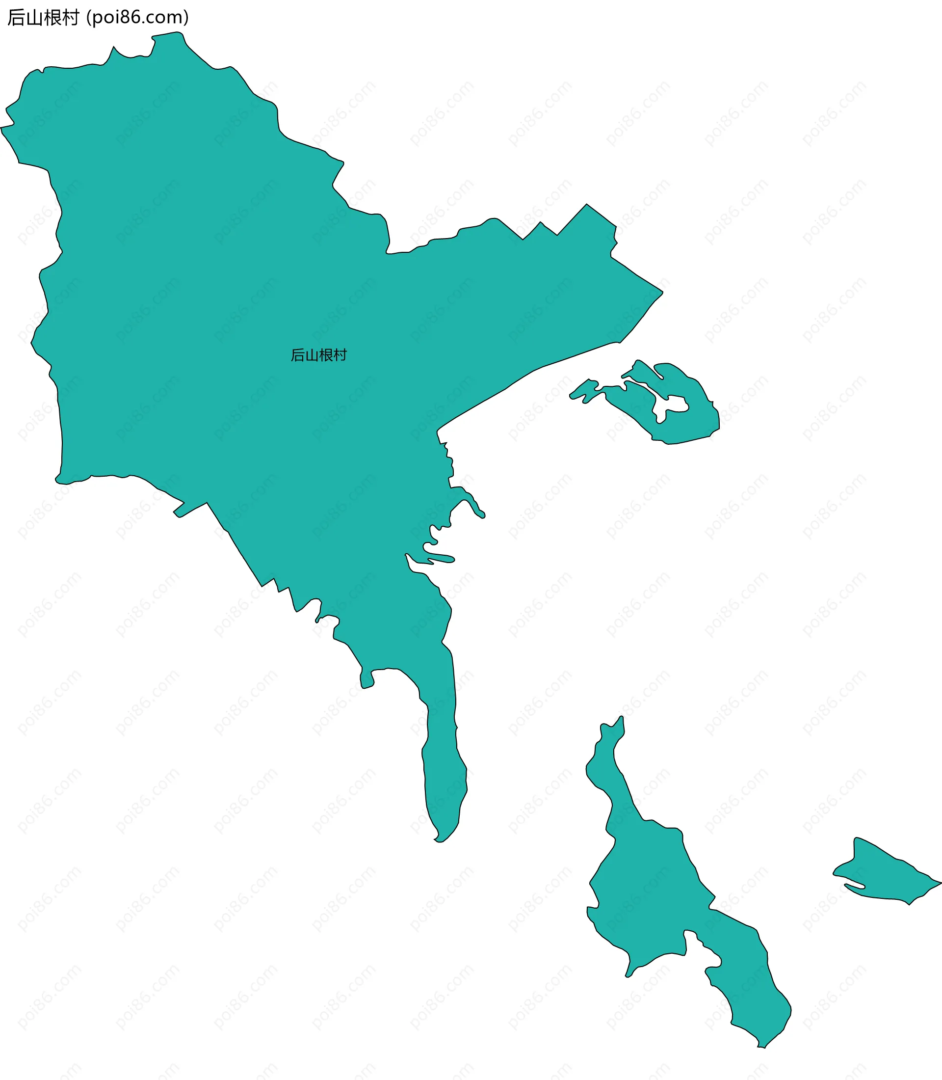 后山根村边界地图