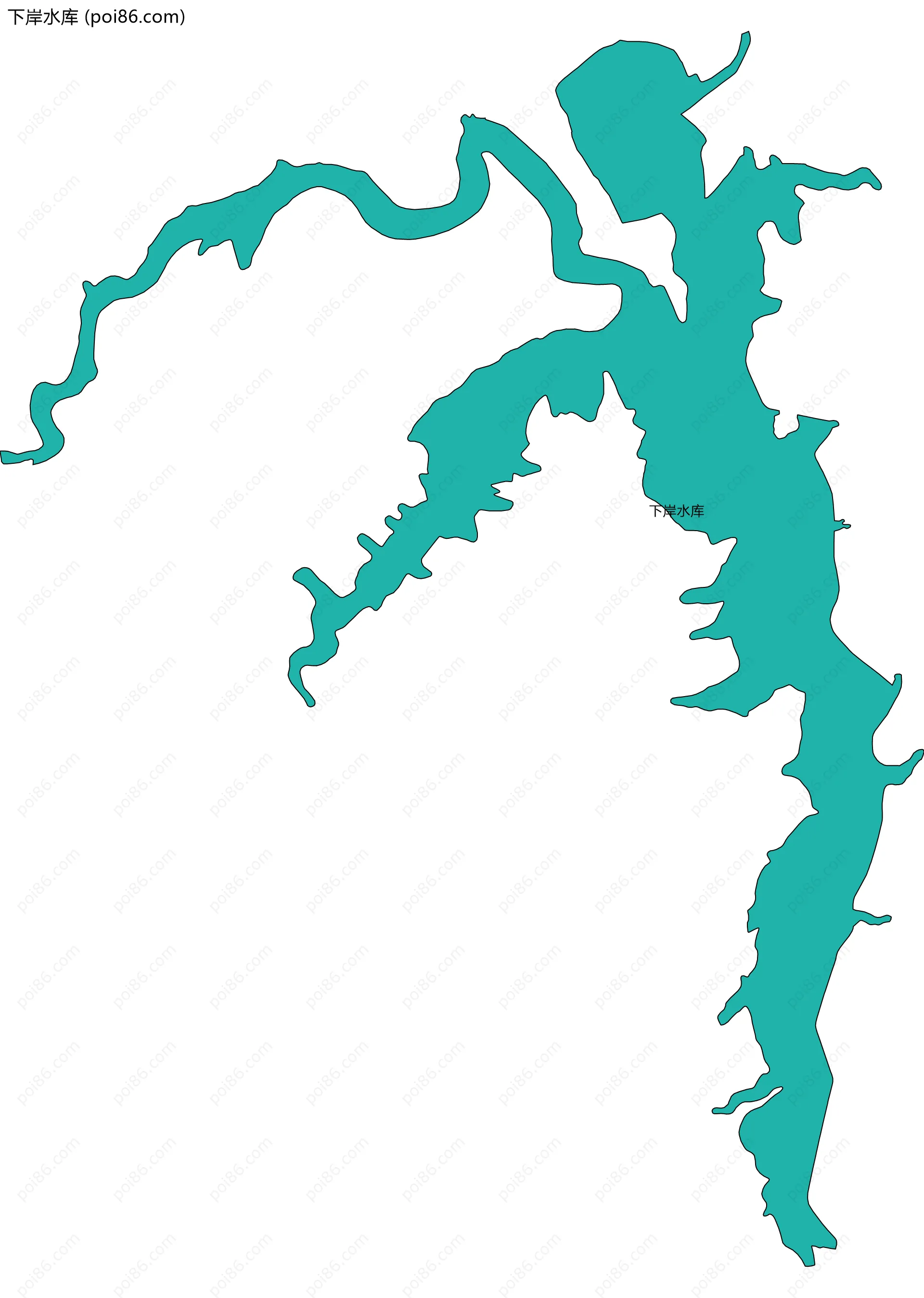 下岸水库边界地图