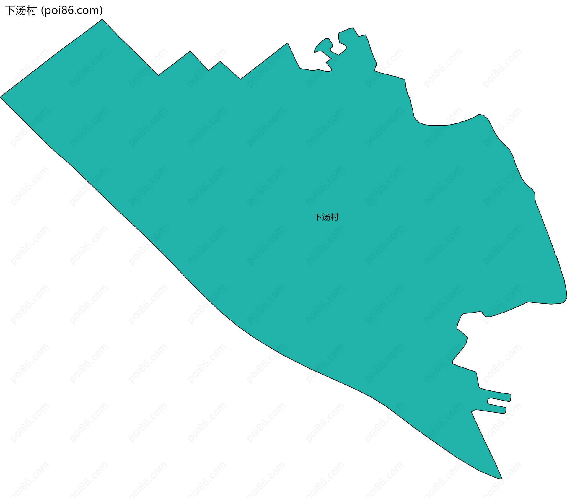 下汤村边界地图