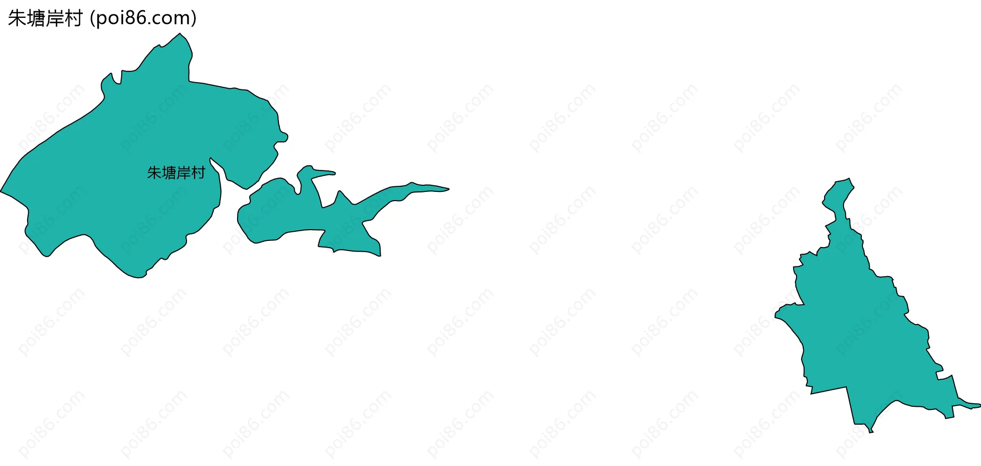 朱塘岸村边界地图