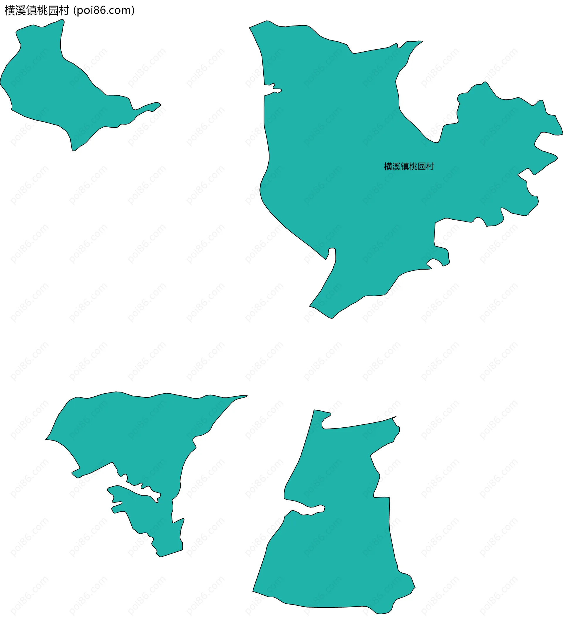 横溪镇桃园村边界地图