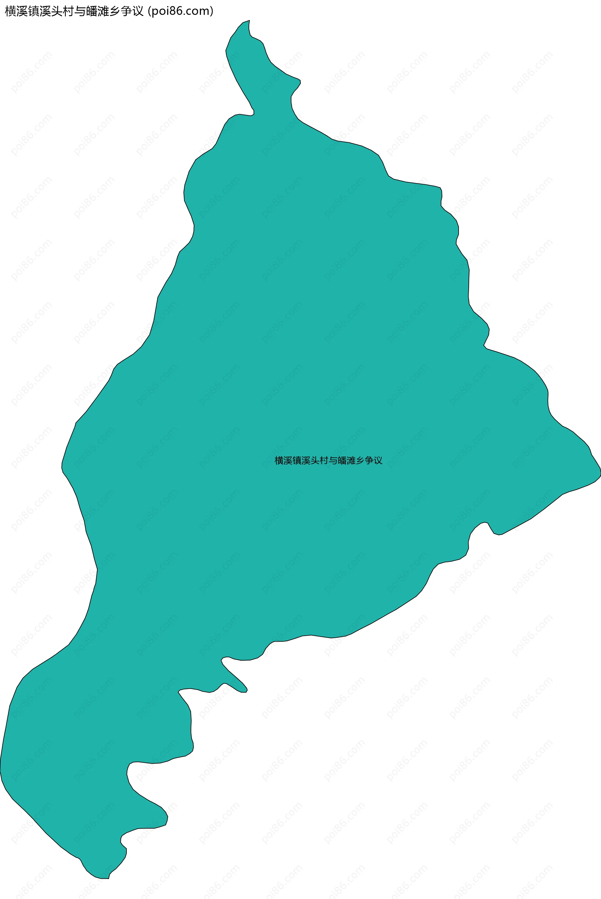 横溪镇溪头村与皤滩乡争议边界地图