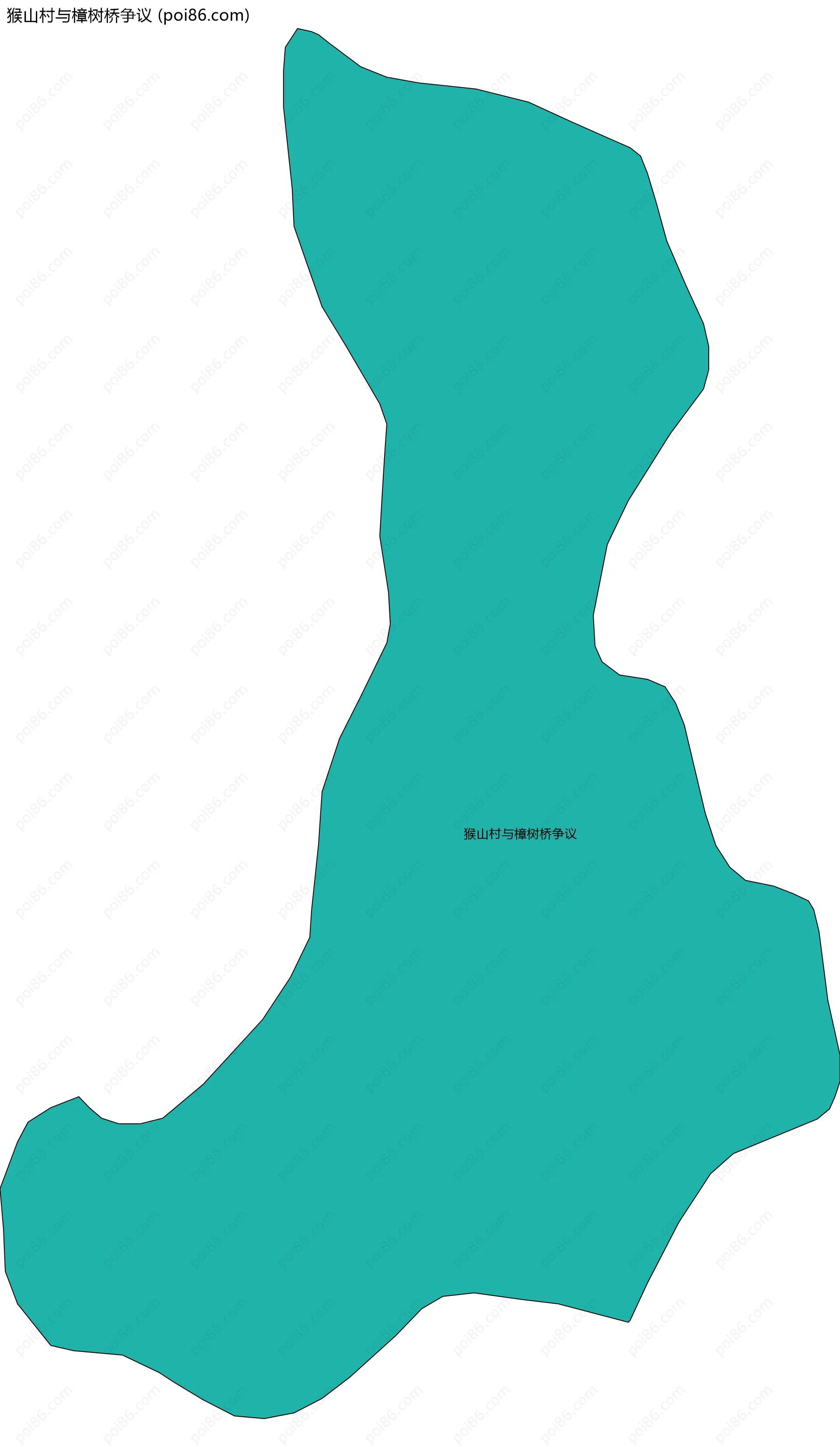 猴山村与樟树桥争议边界地图