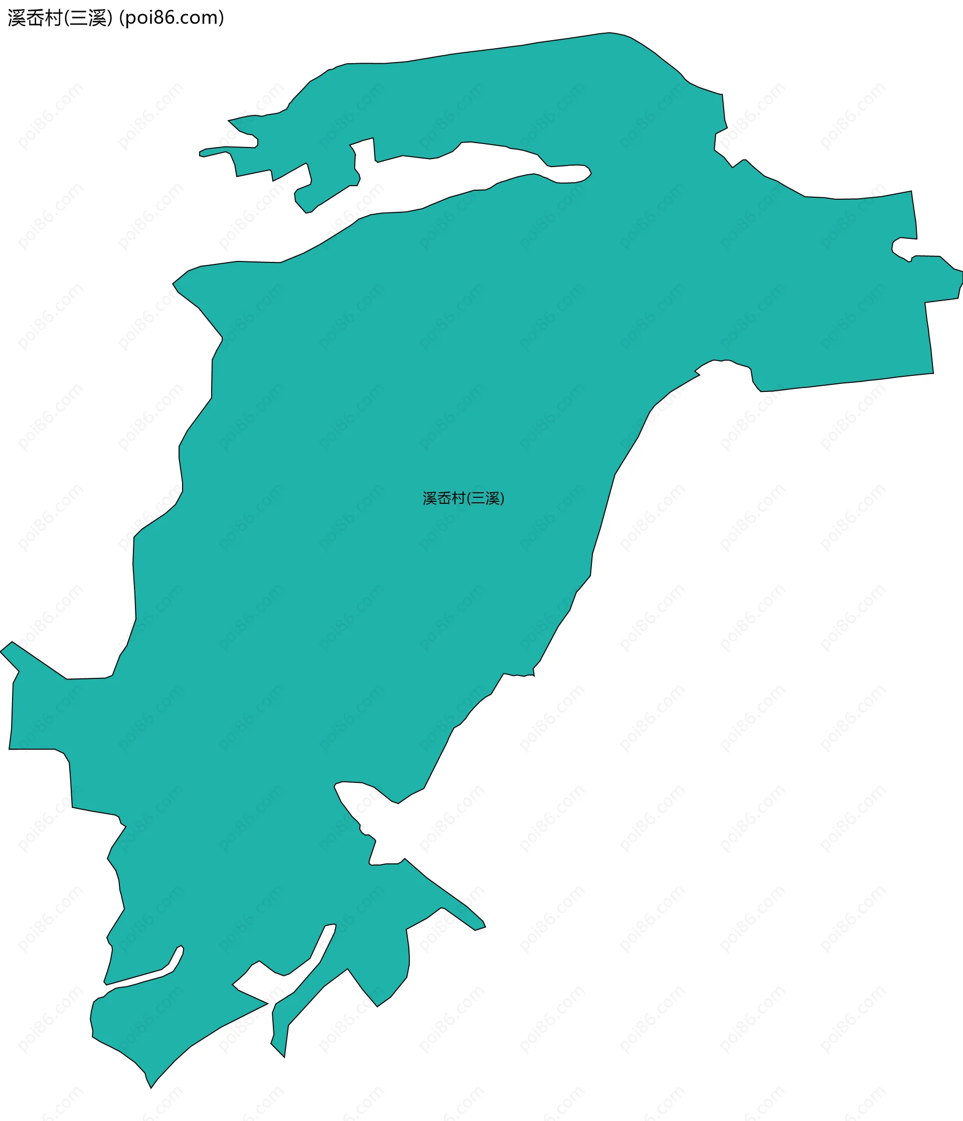 溪岙村(三溪)边界地图