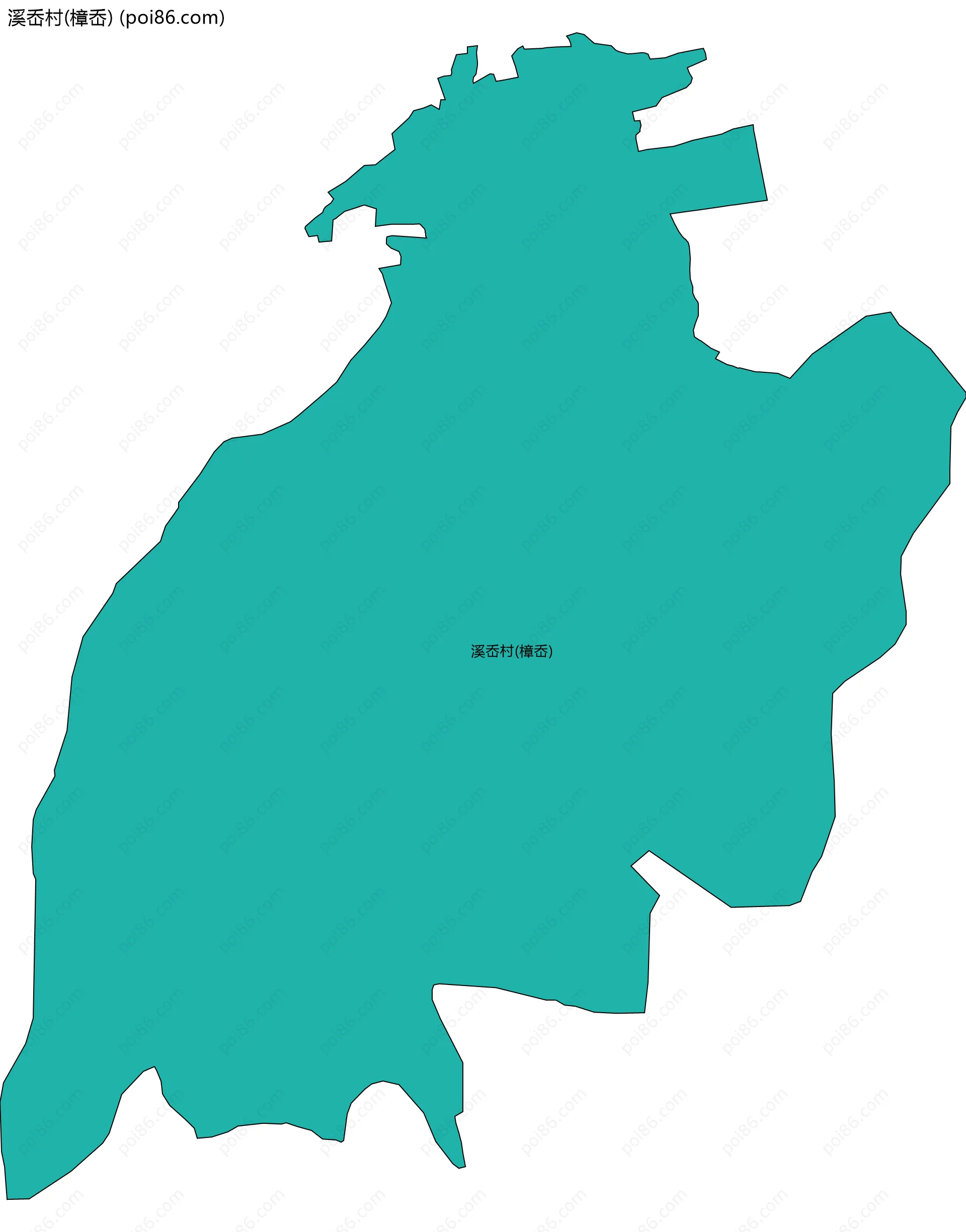 溪岙村(樟岙)边界地图