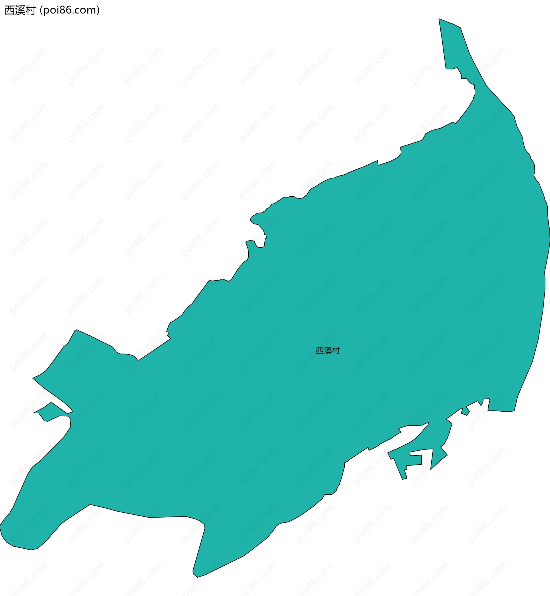西溪村边界地图