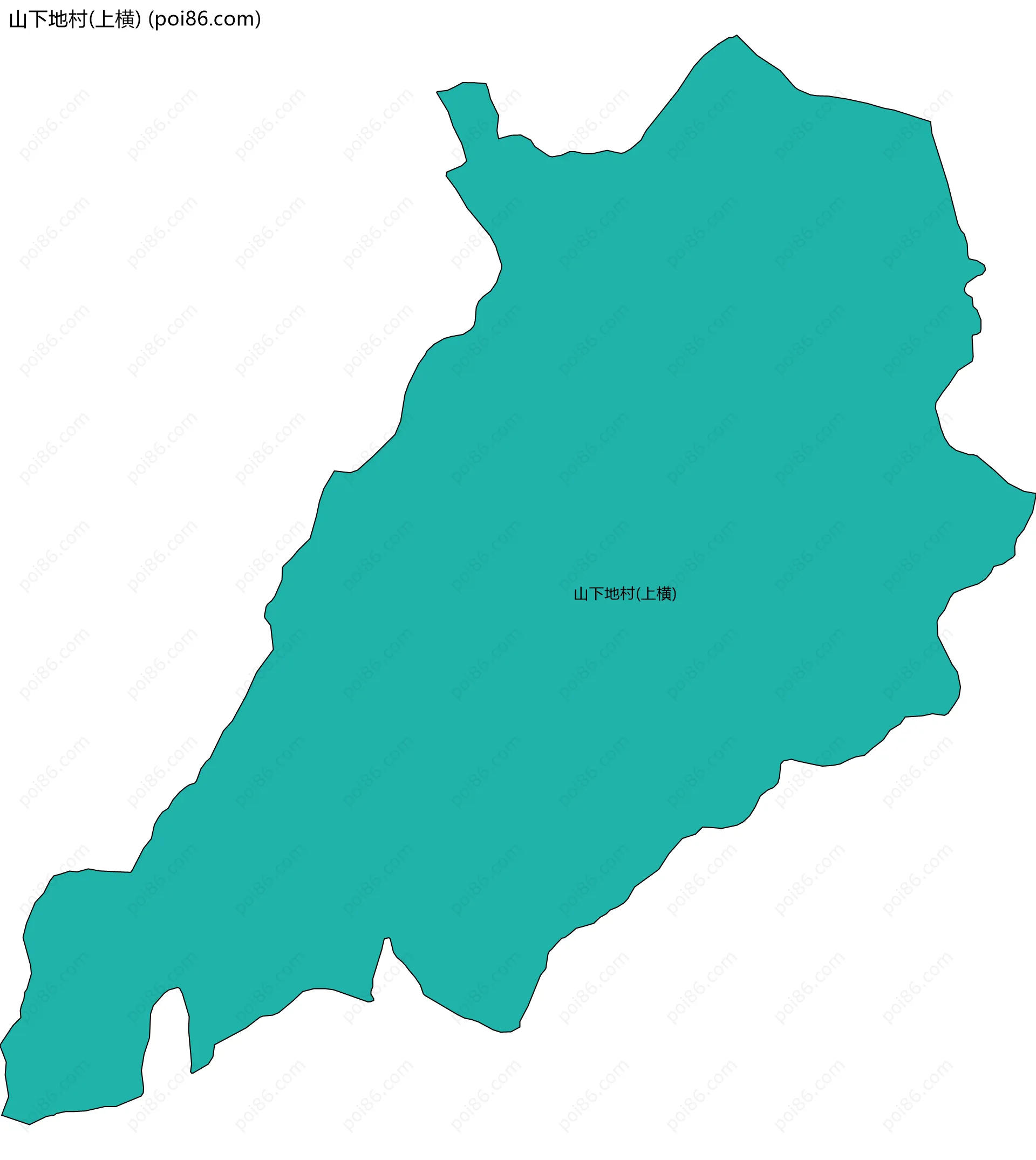 山下地村(上横)边界地图