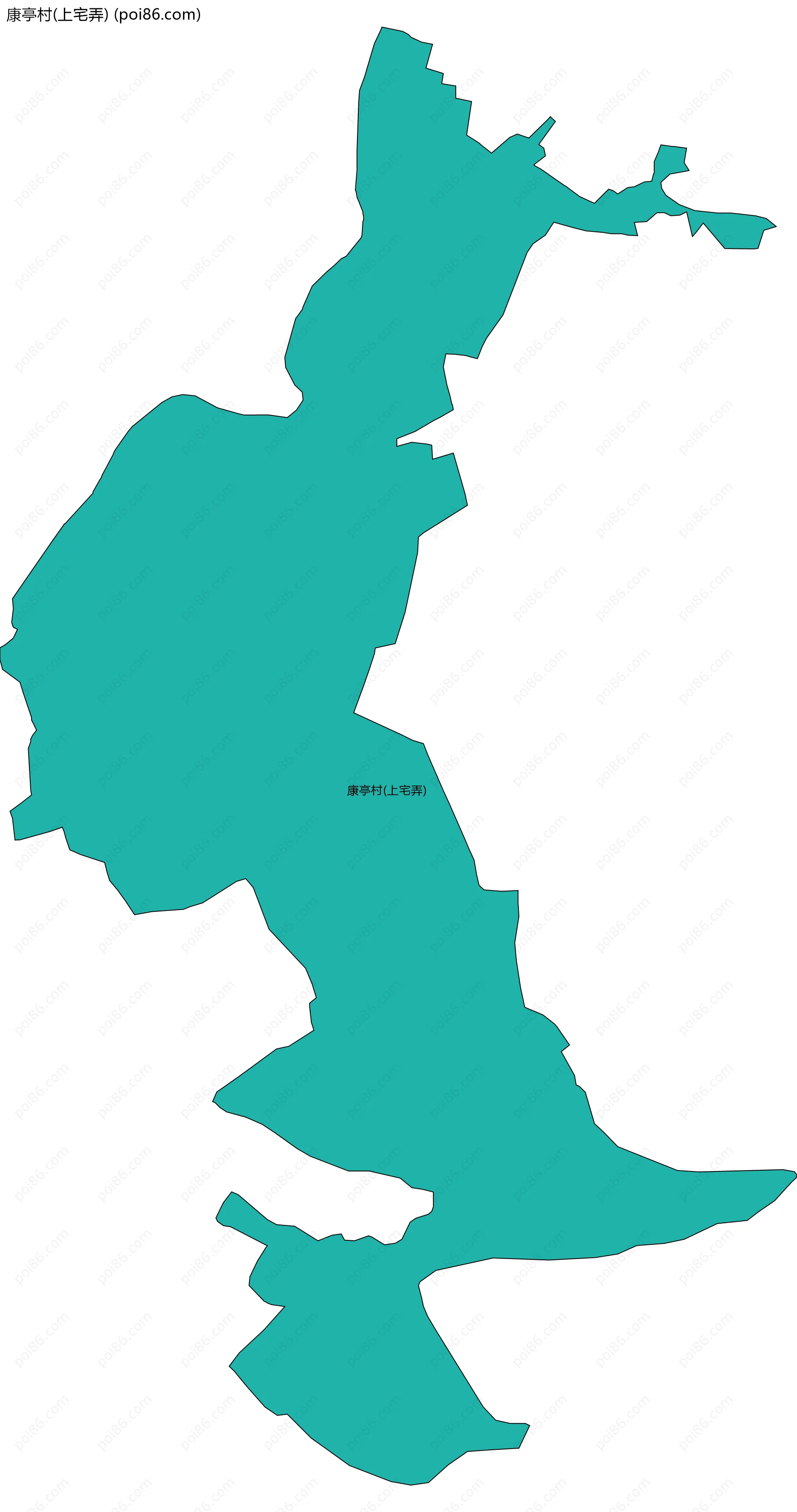 康亭村(上宅弄)边界地图
