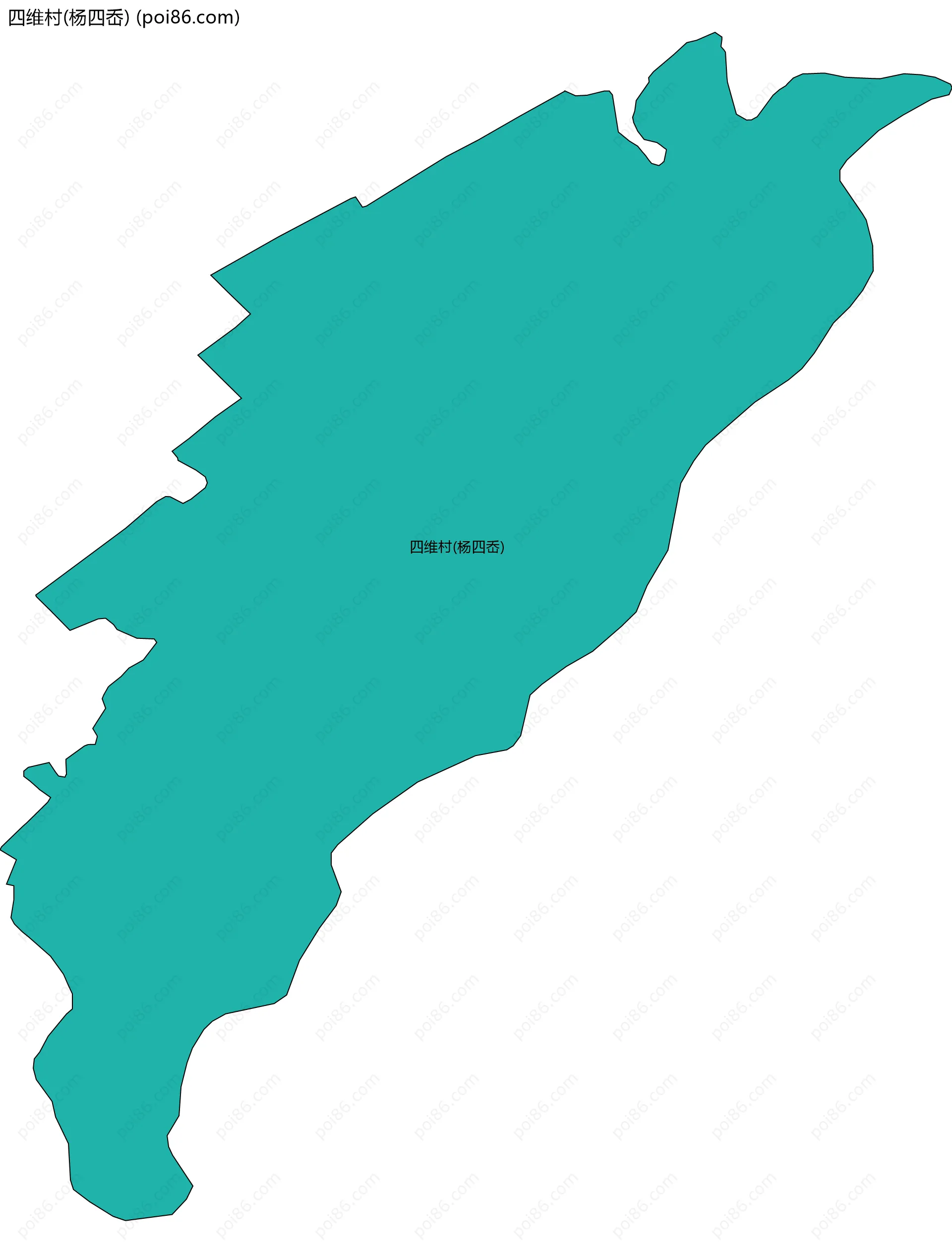 四维村(杨四岙)边界地图