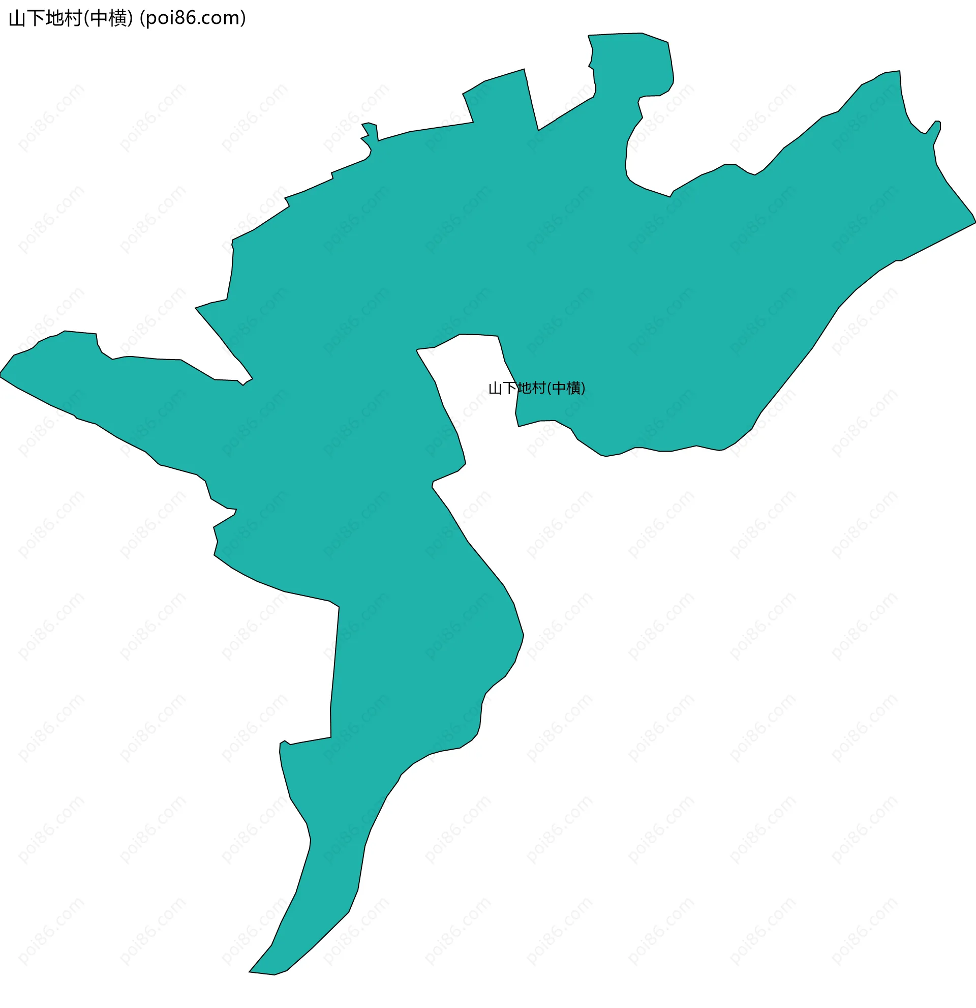 山下地村(中横)边界地图