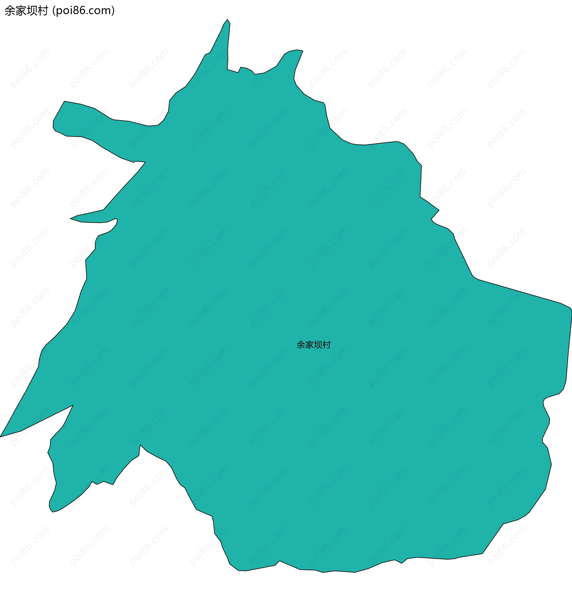 余家坝村边界地图