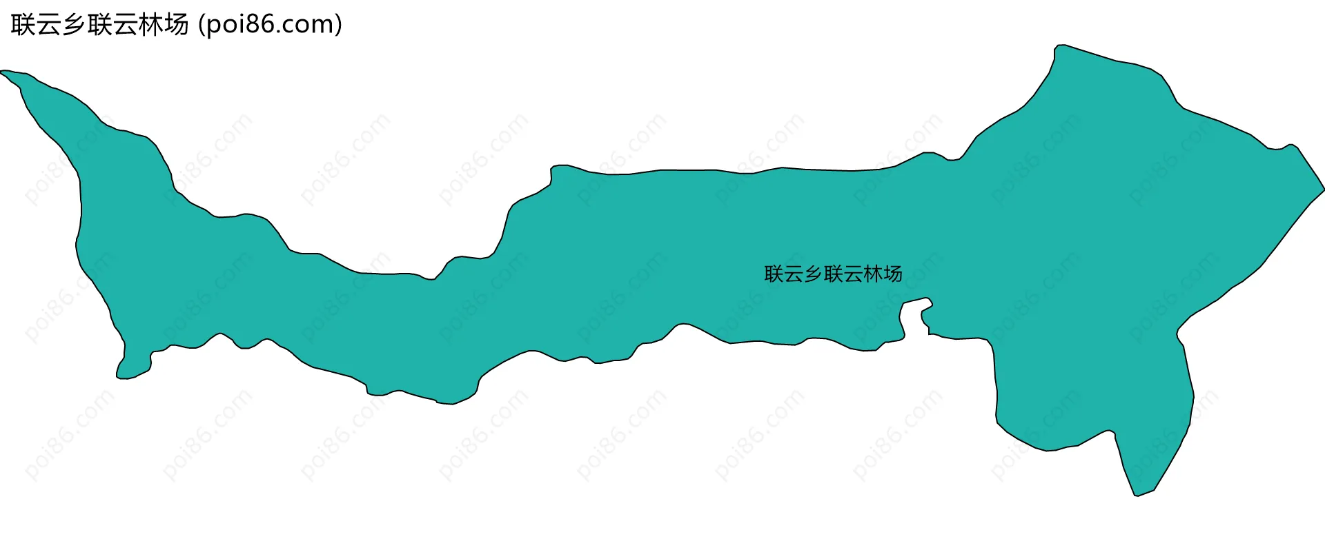 联云乡联云林场边界地图(五级行政区划)