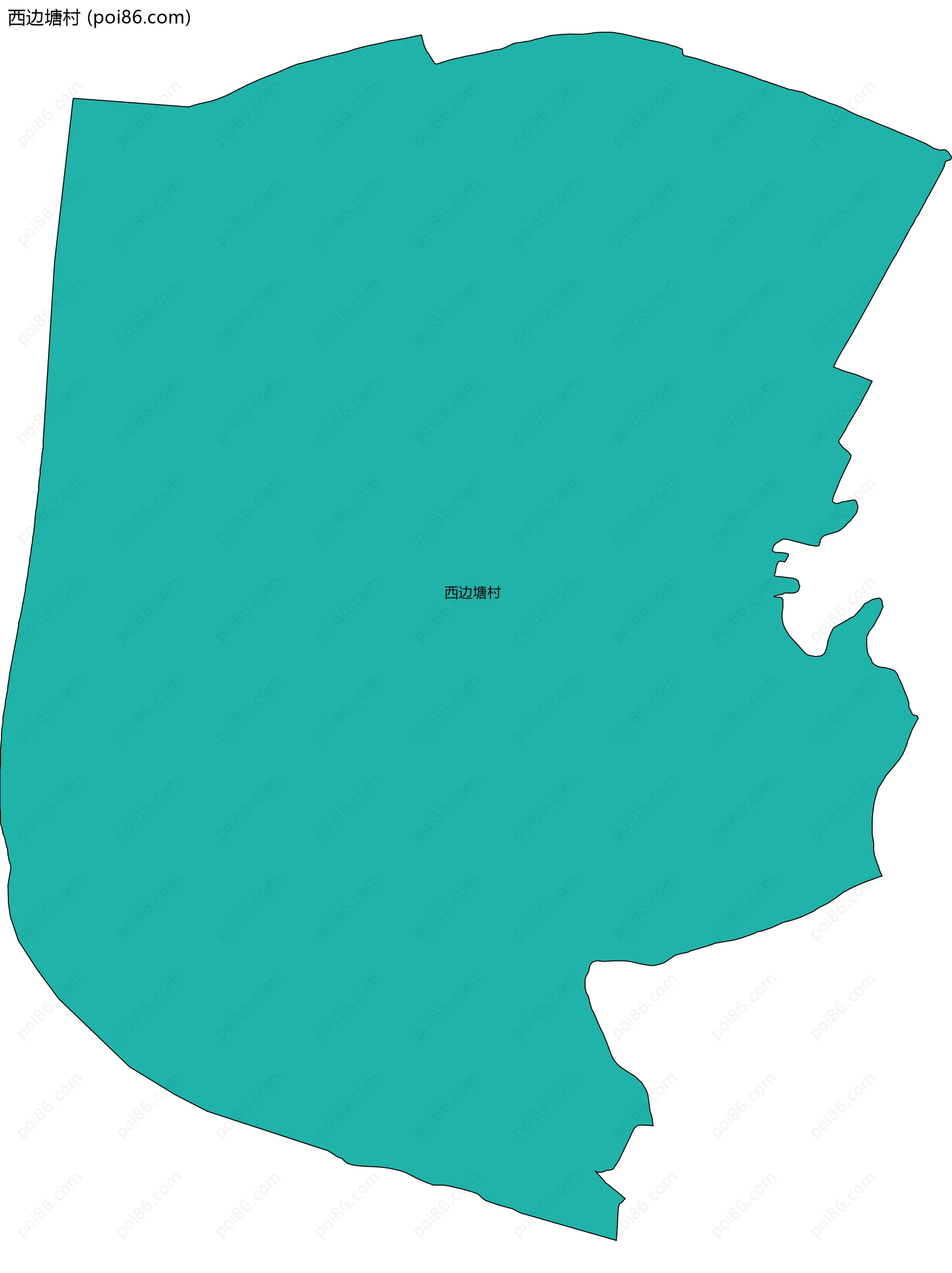 西边塘村边界地图