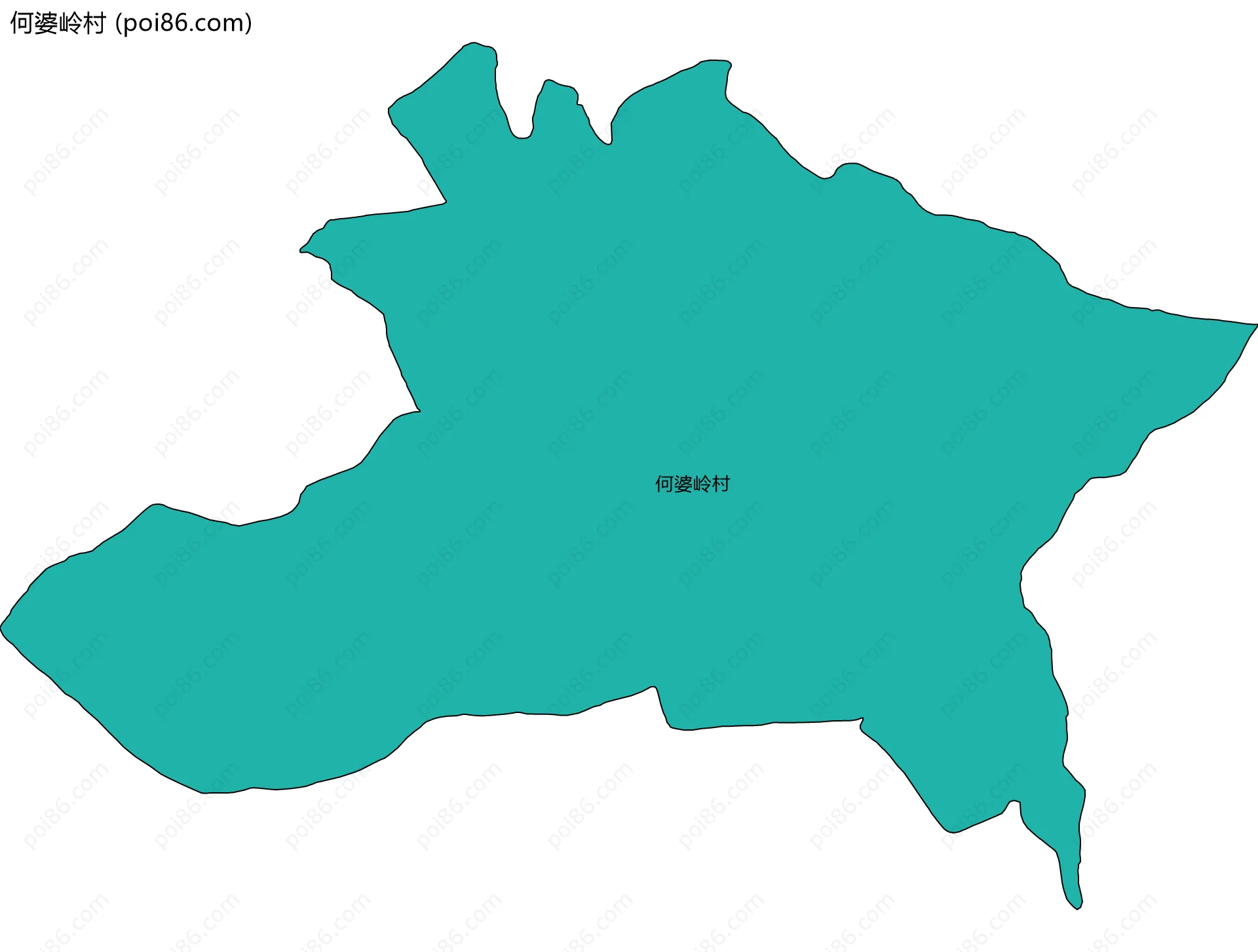 何婆岭村边界地图